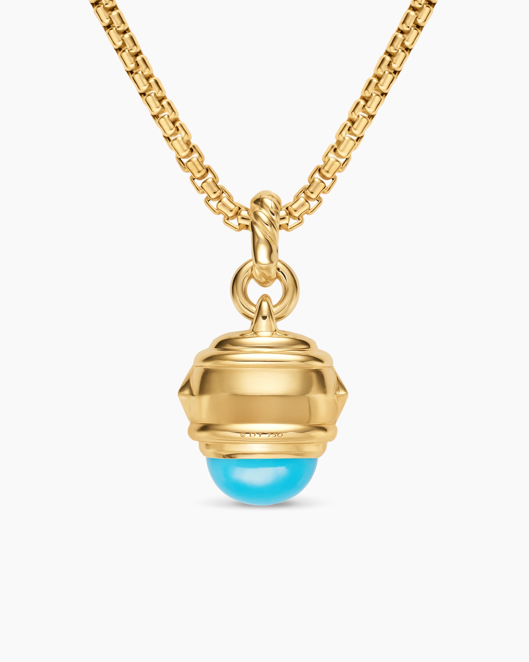 Renaissance Amulet in 18K Yellow Gold with Turquoise, Tsavorite and Tanzanites, 19.8mm - Image 4