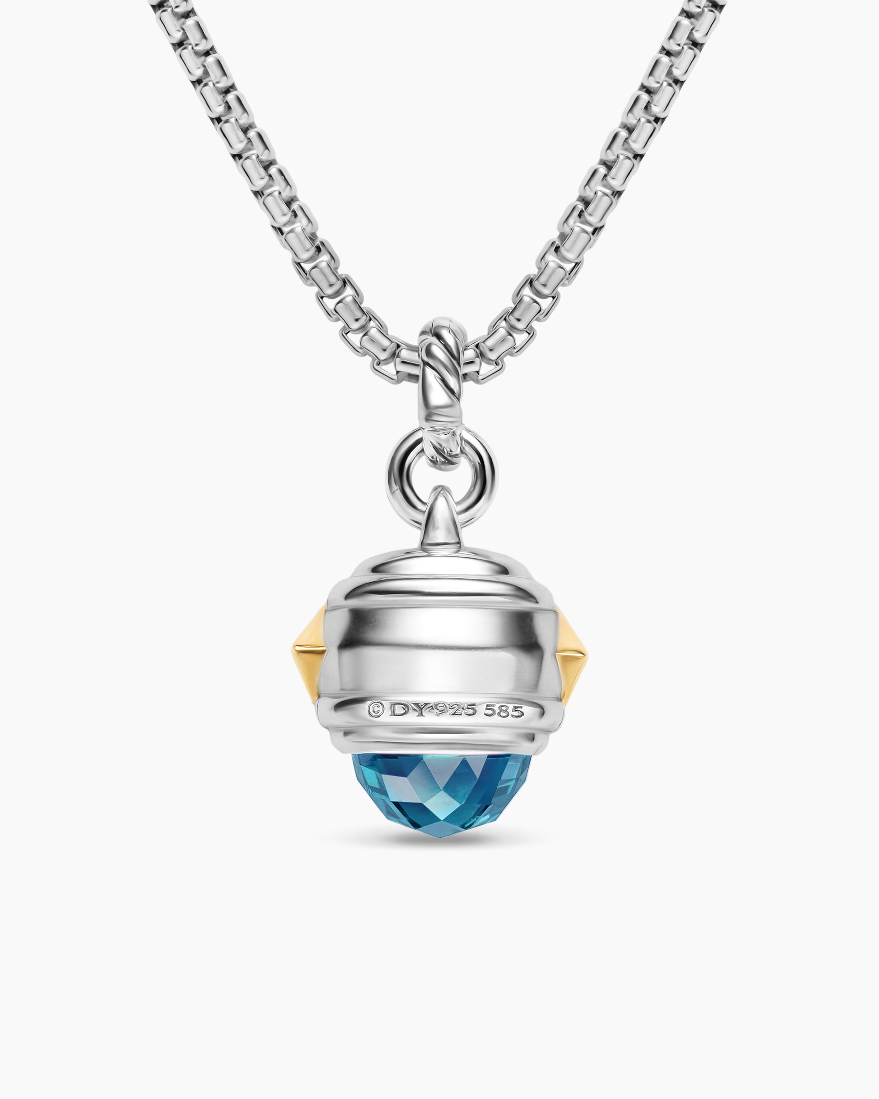 Renaissance Amulet in Sterling Silver with 14K Yellow Gold, Hampton Blue Topaz, Iolite and Amethyst, 19.8mm - Image 4