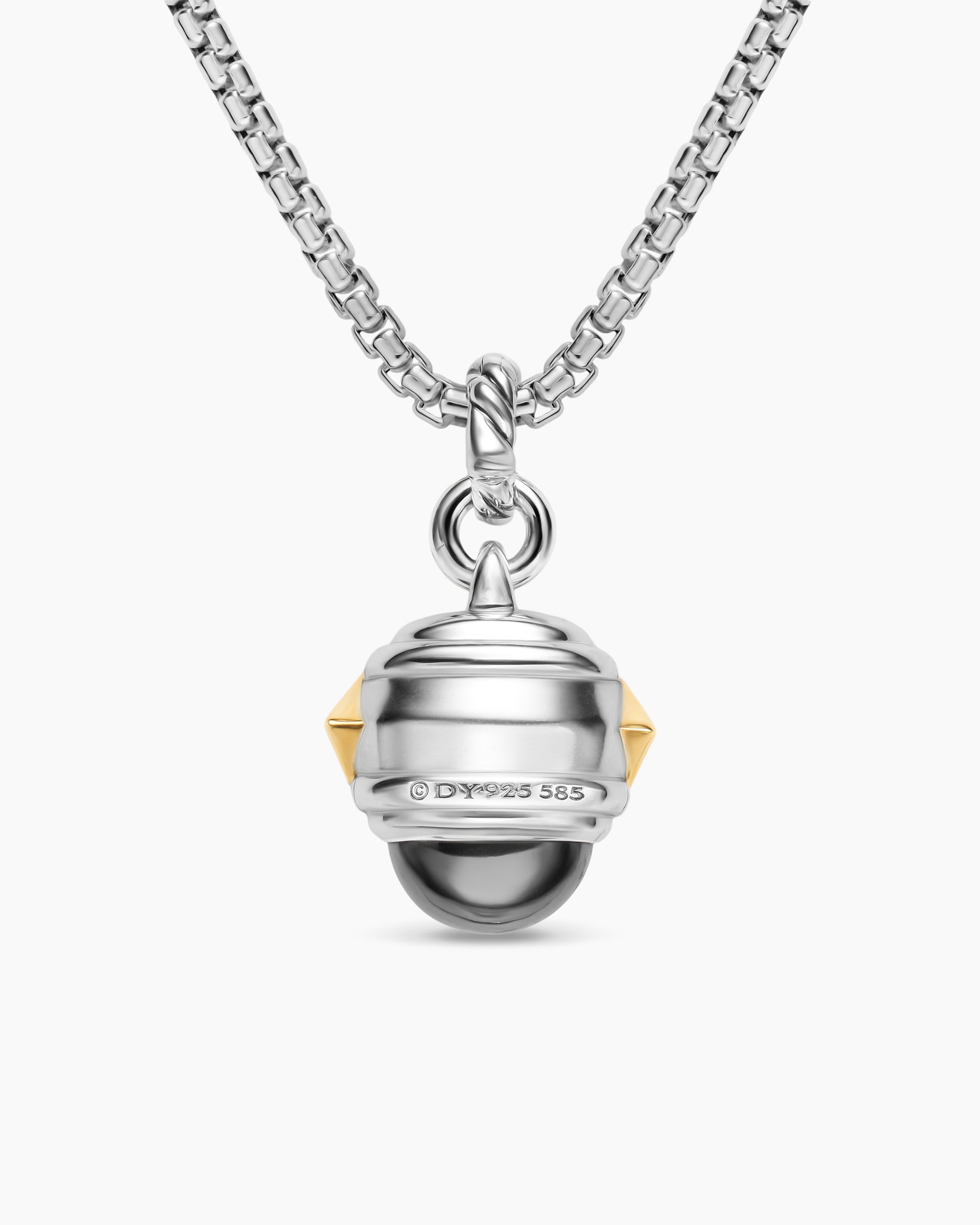 Renaissance Amulet in Sterling Silver with 14K Yellow Gold, Hematine, Rhodolite Garnet and Iolite, 19.8mm - Image 4
