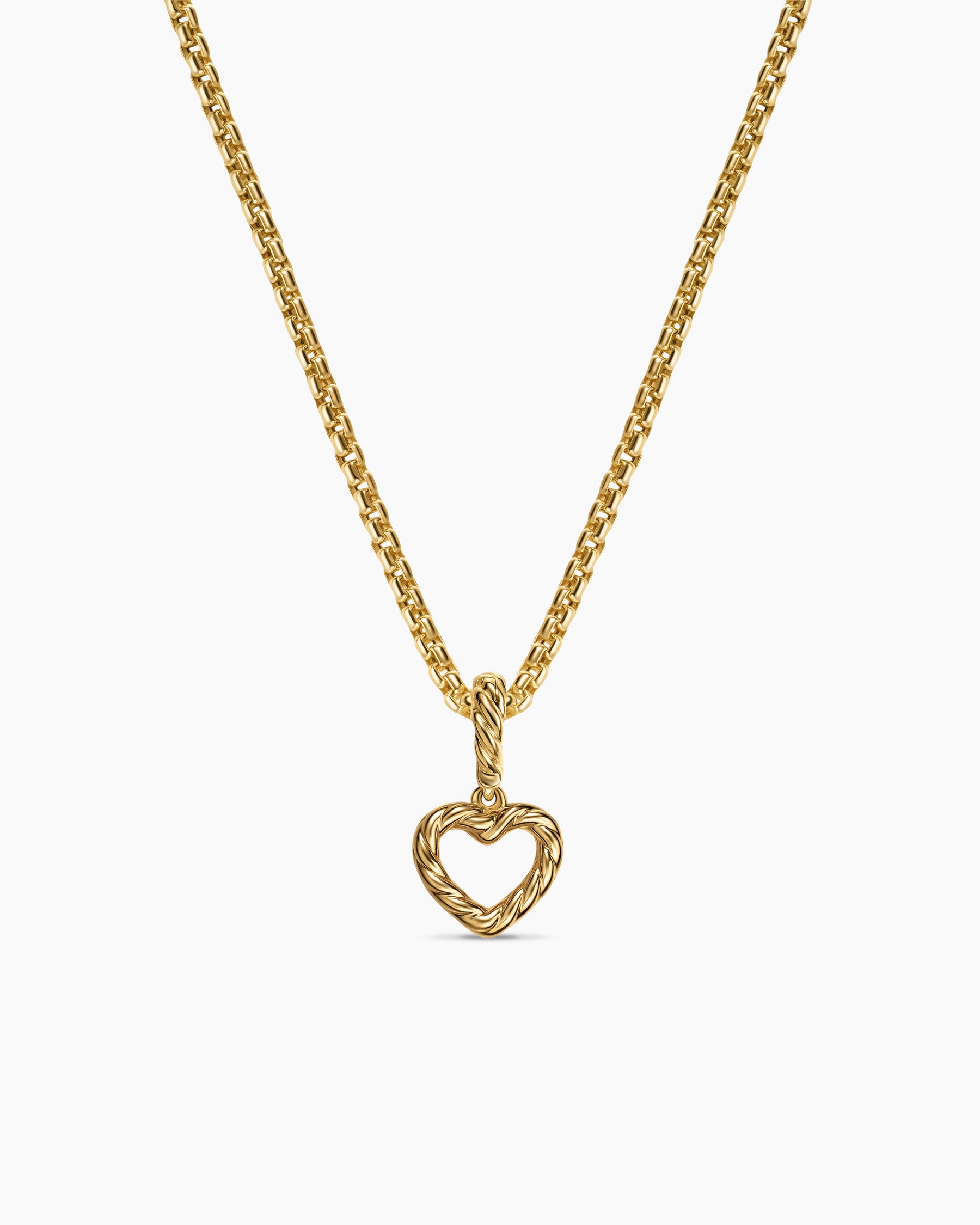 Micro Pavé Open Heart Amulet in 18K Yellow Gold with Diamonds, 6.8mm - Image 4