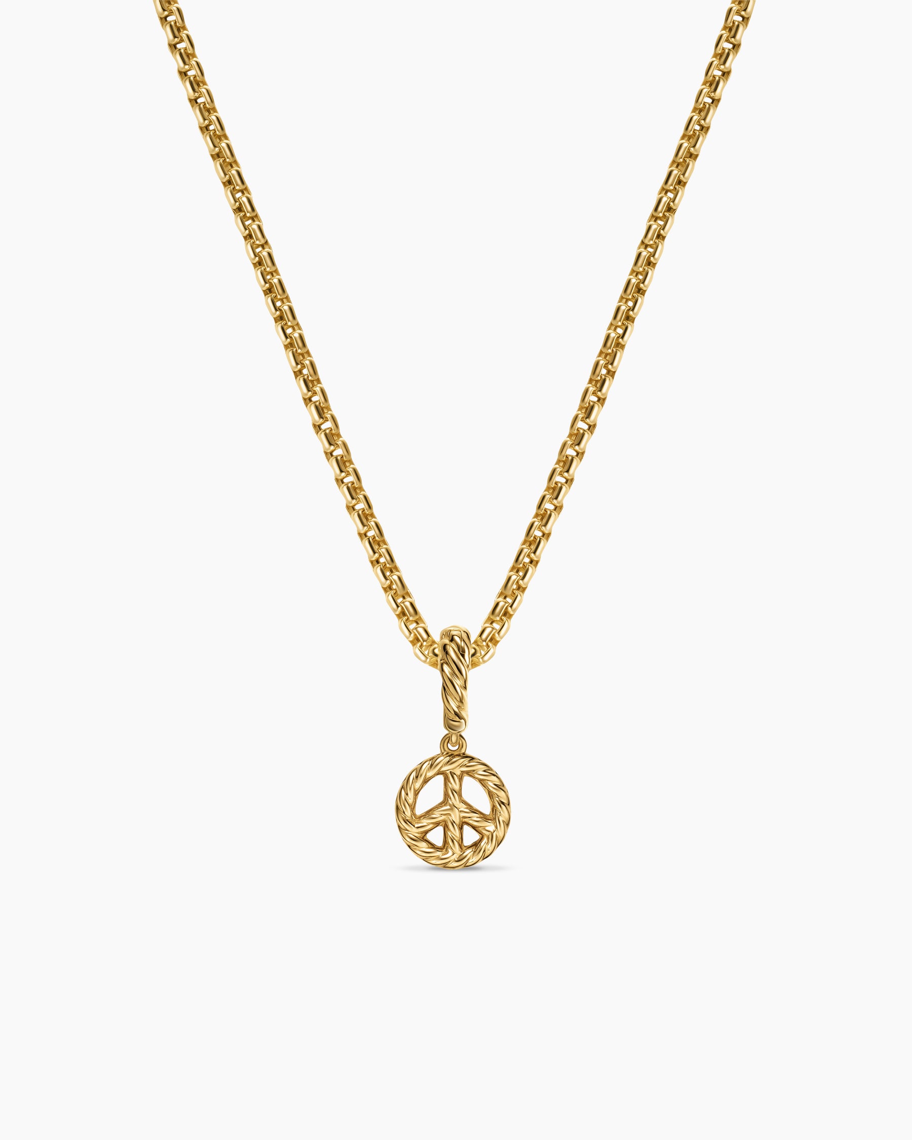 Micro Pavé Peace Sign Amulet in 18K Yellow Gold with Diamonds, 7.6mm - Image 4