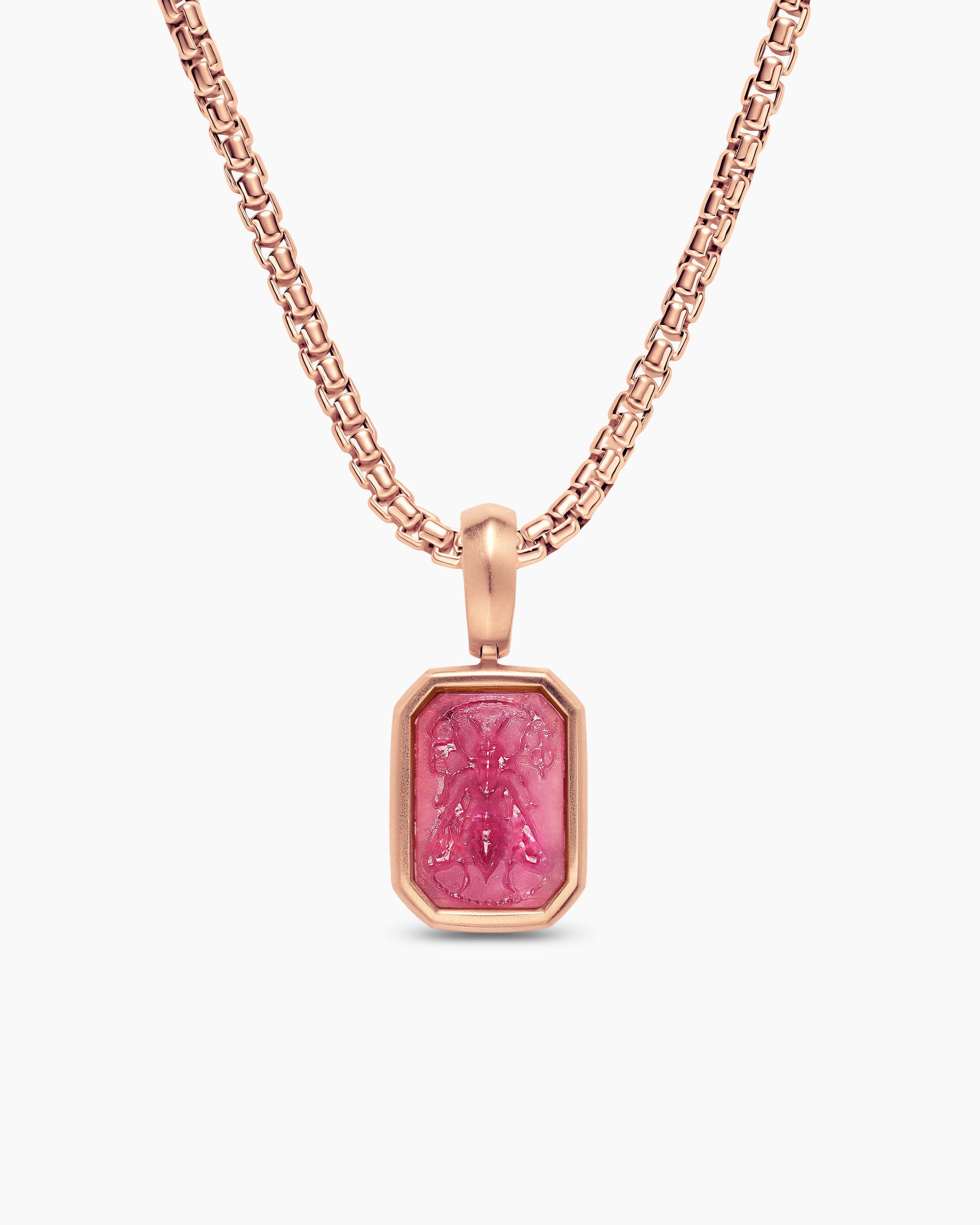 Petrvs Petite Bee Amulet in 18K Rose Gold with Rubellite, 12.8mm