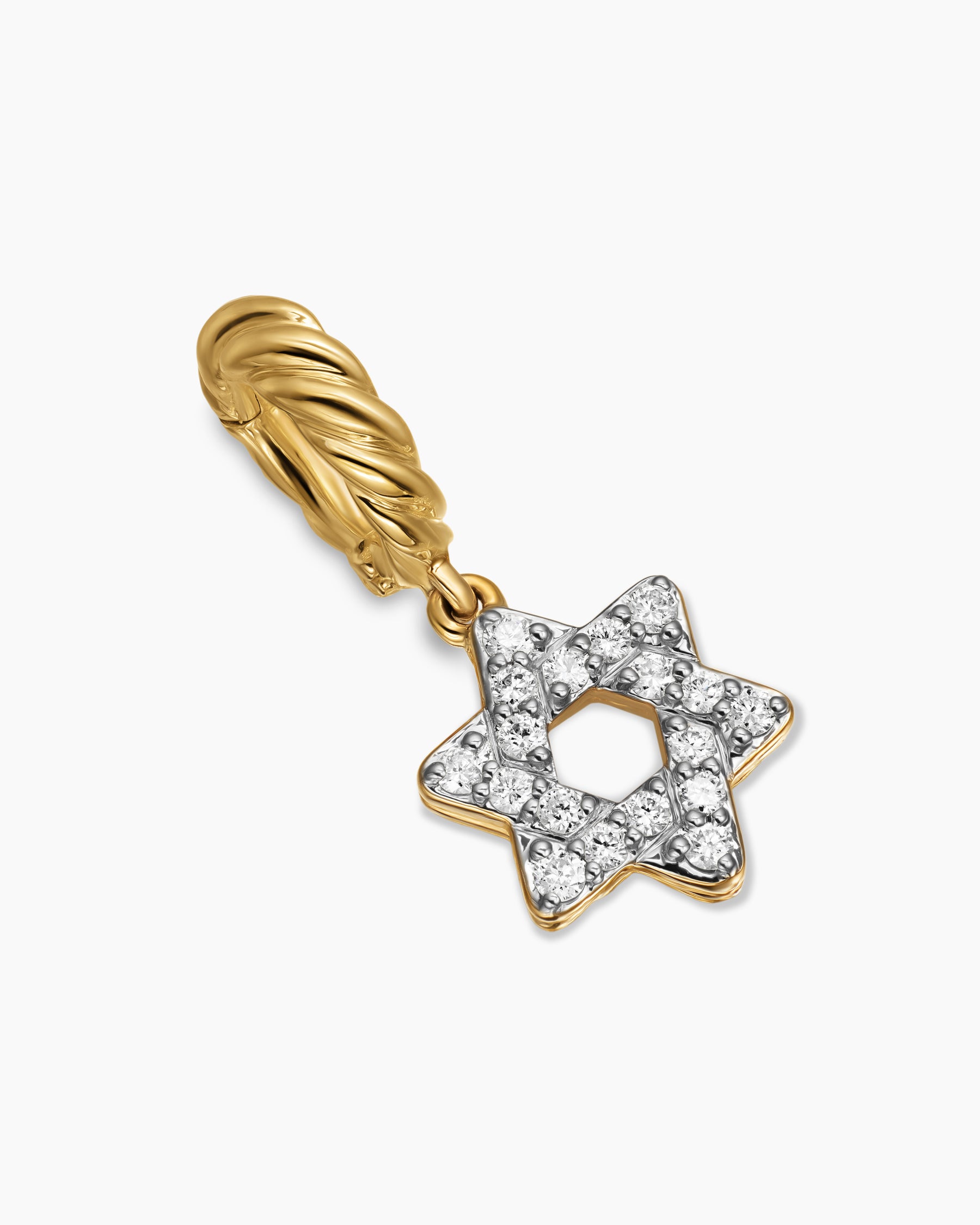 Alternative view of Micro Pavé Star of David Amulet in 18K Yellow Gold with Diamonds, 7.4mm