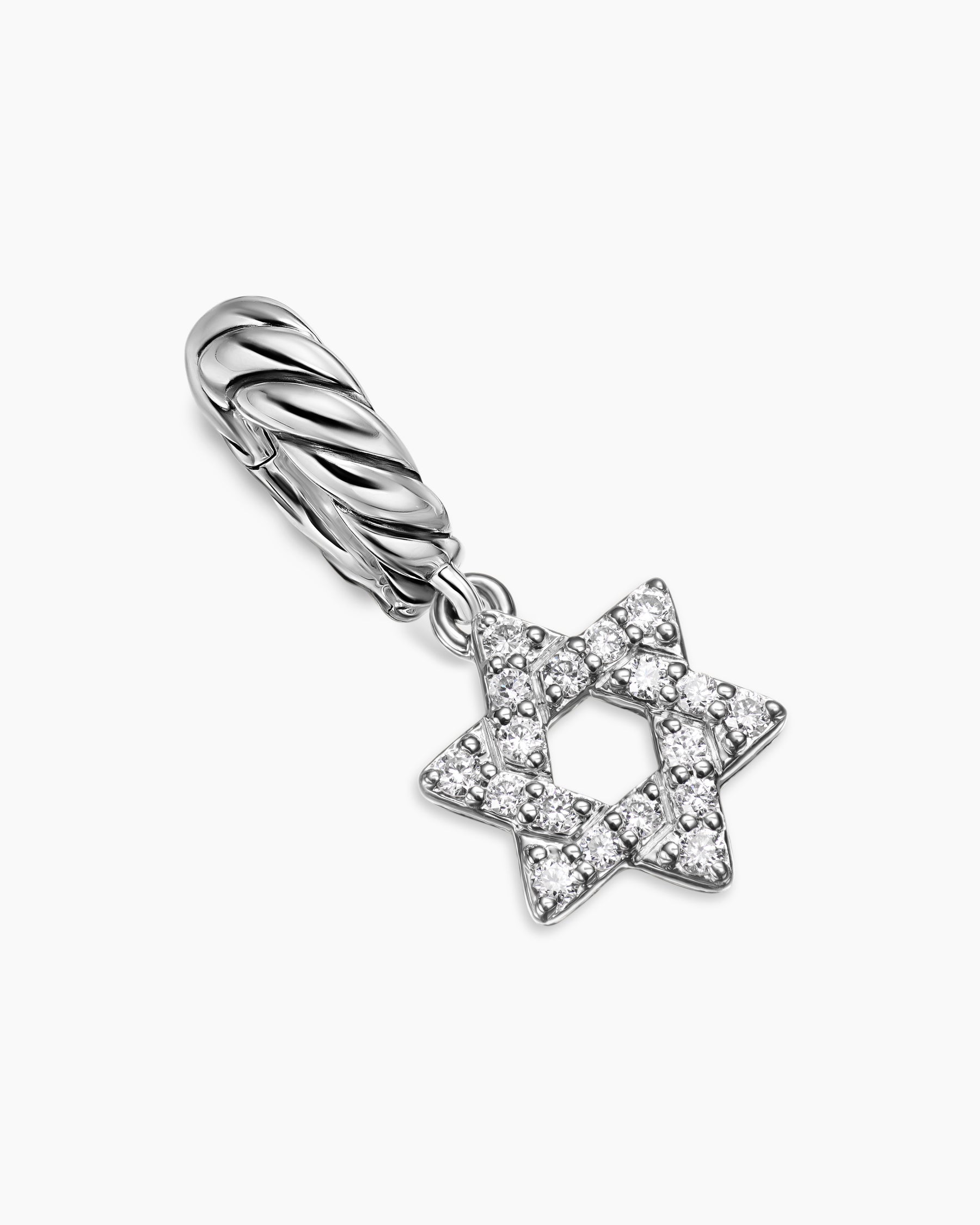 Alternative view of Micro Pavé Star of David Amulet in Sterling Silver with Diamonds, 7.4mm