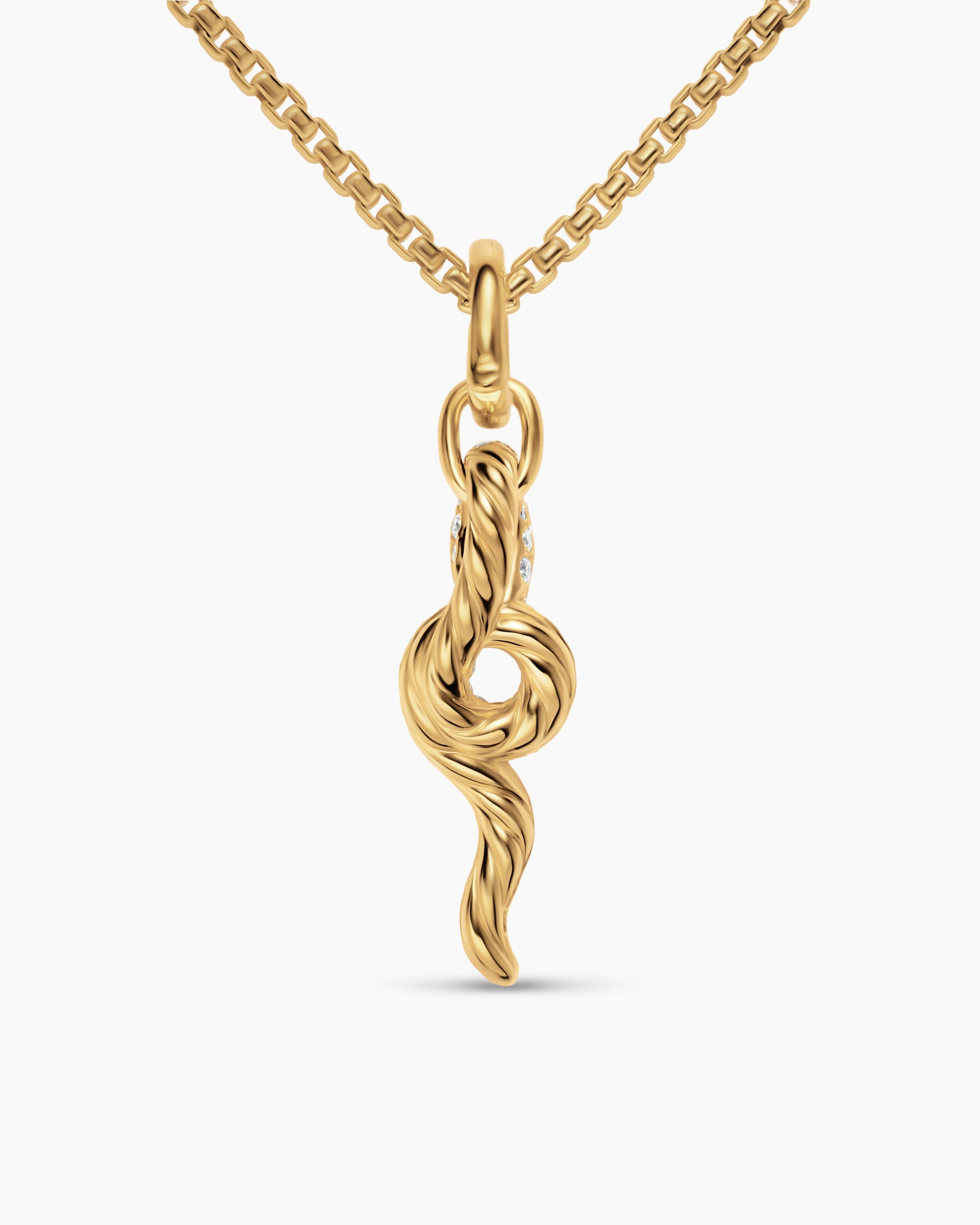 Snake Amulet in 18K Yellow Gold with Emeralds and Diamonds, 23.5mm - Image 4