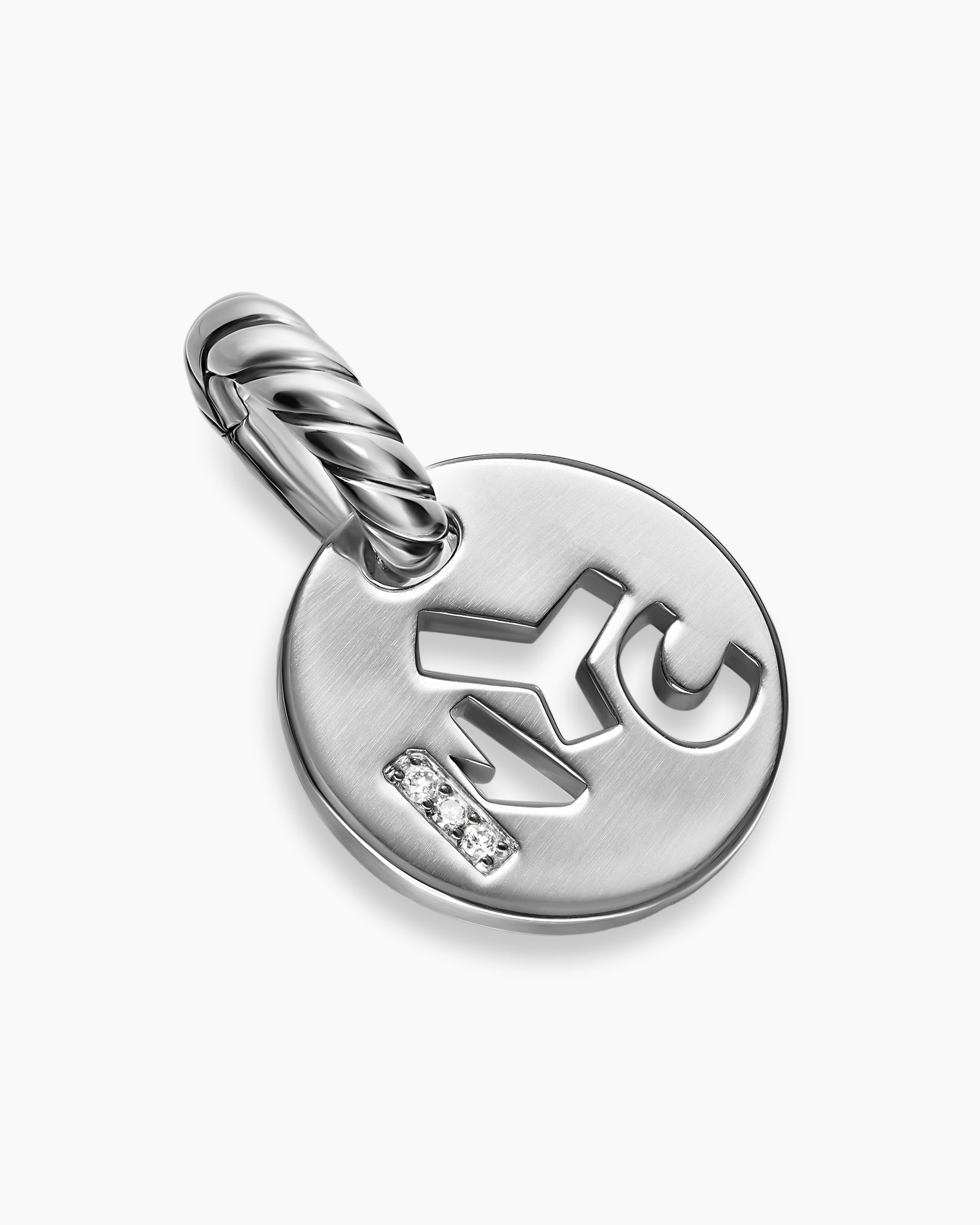 Alternative view of Petite NYC Elements Amulet in Sterling Silver with Diamonds, 12.3mm