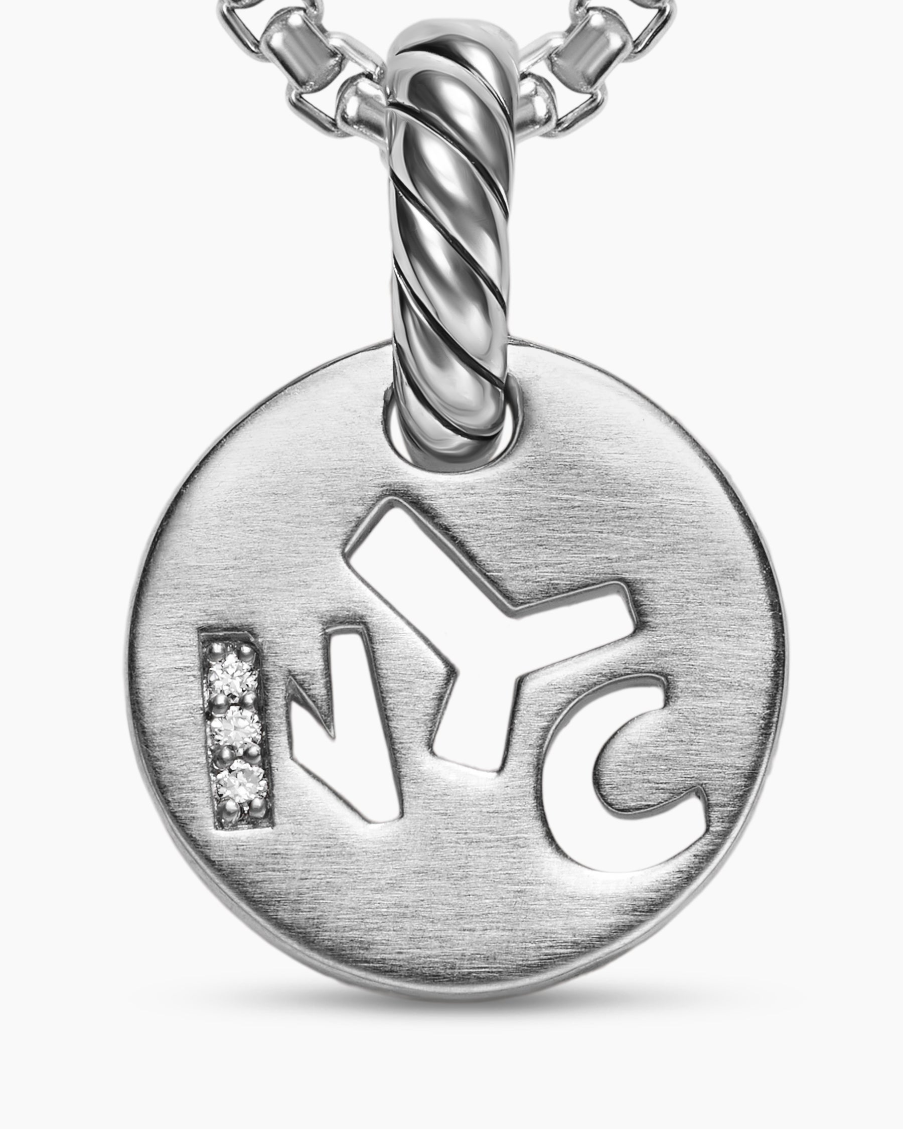 Petite NYC Elements Amulet in Sterling Silver with Diamonds, 12.3mm - Image 4