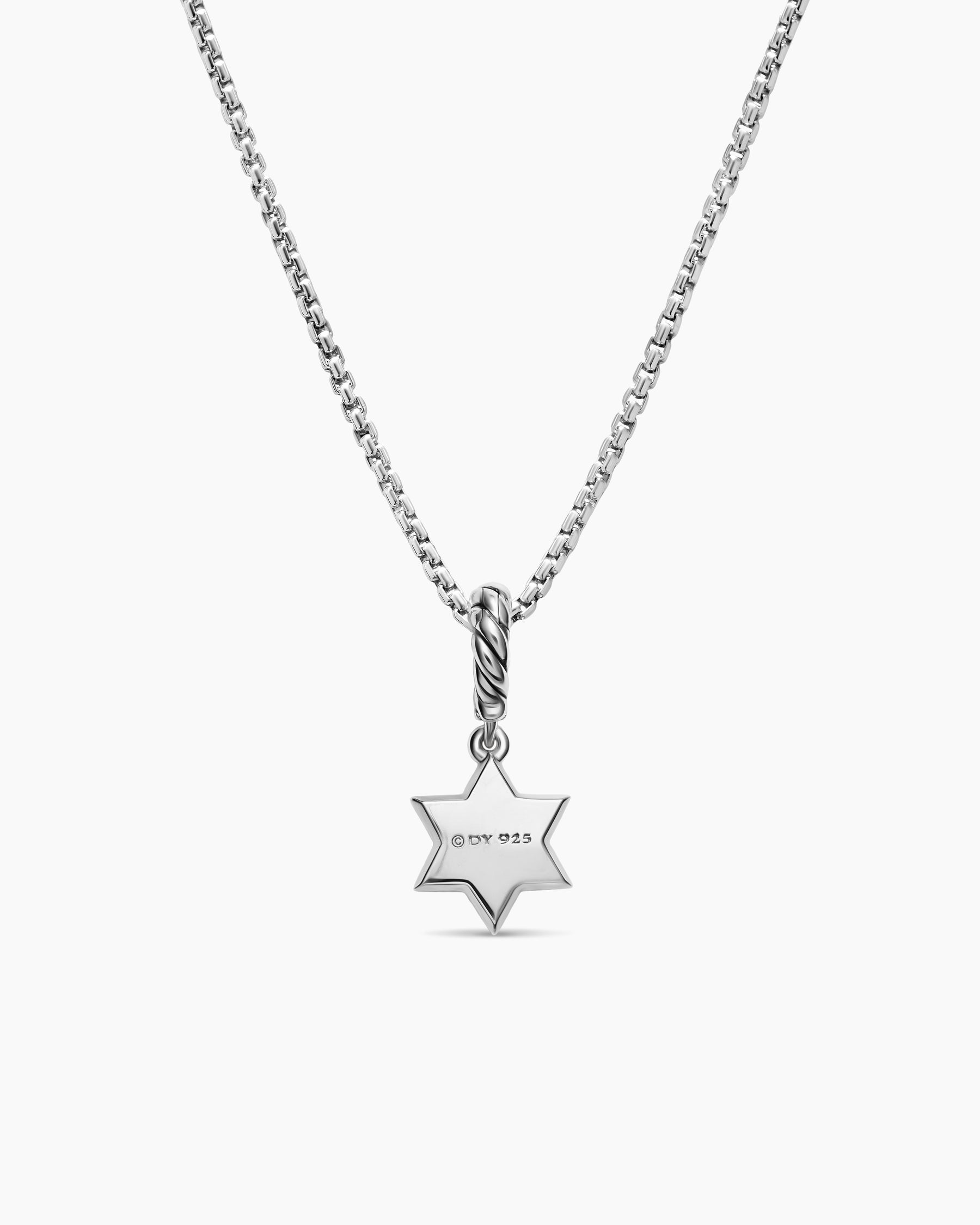 Petite Star of David Amulet in Sterling Silver with Diamond, 7.7mm - Image 4