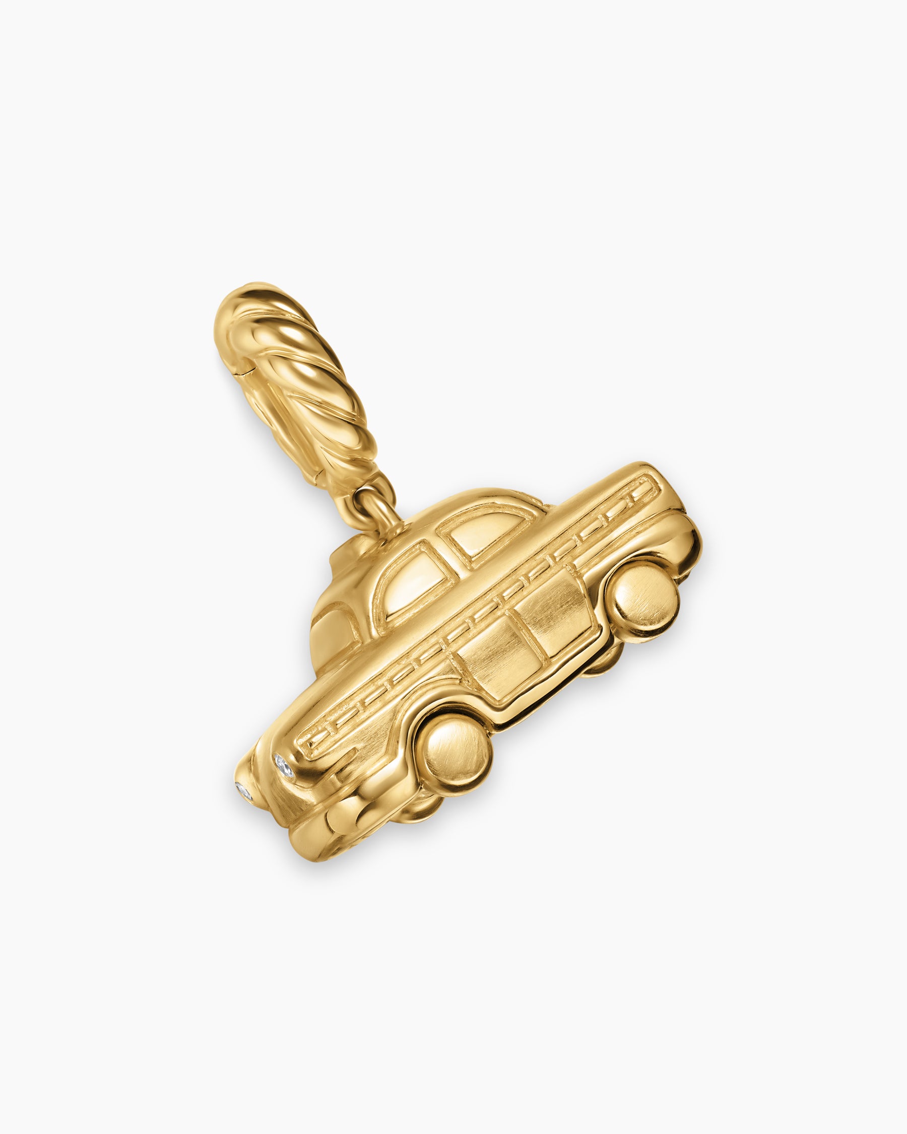 Petite Taxi Amulet in 18K Yellow Gold with Diamonds, 7.5mm - Image 3