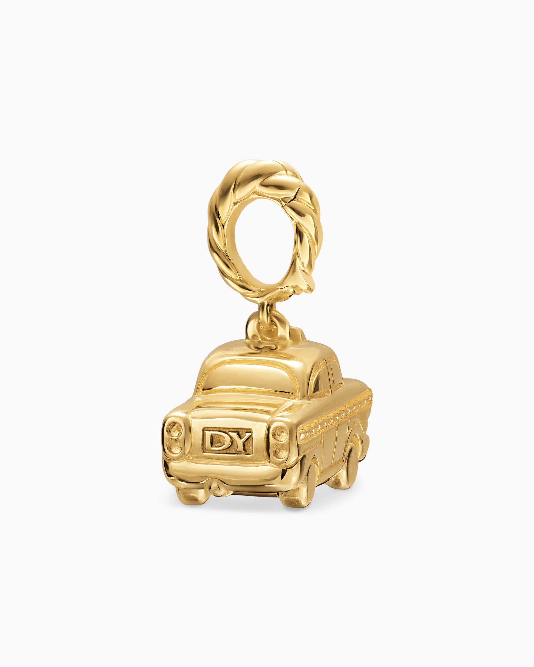 Petite Taxi Amulet in 18K Yellow Gold with Diamonds, 7.5mm - Image 5
