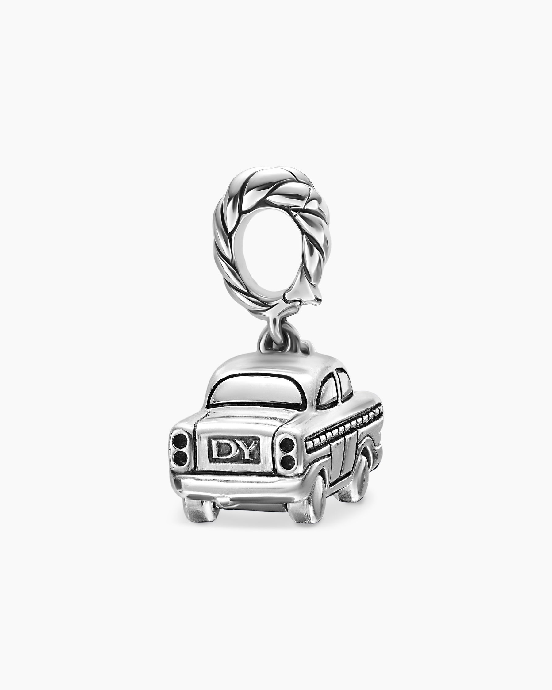 Petite Taxi Amulet in Sterling Silver with Diamonds, 7.5mm - Image 5