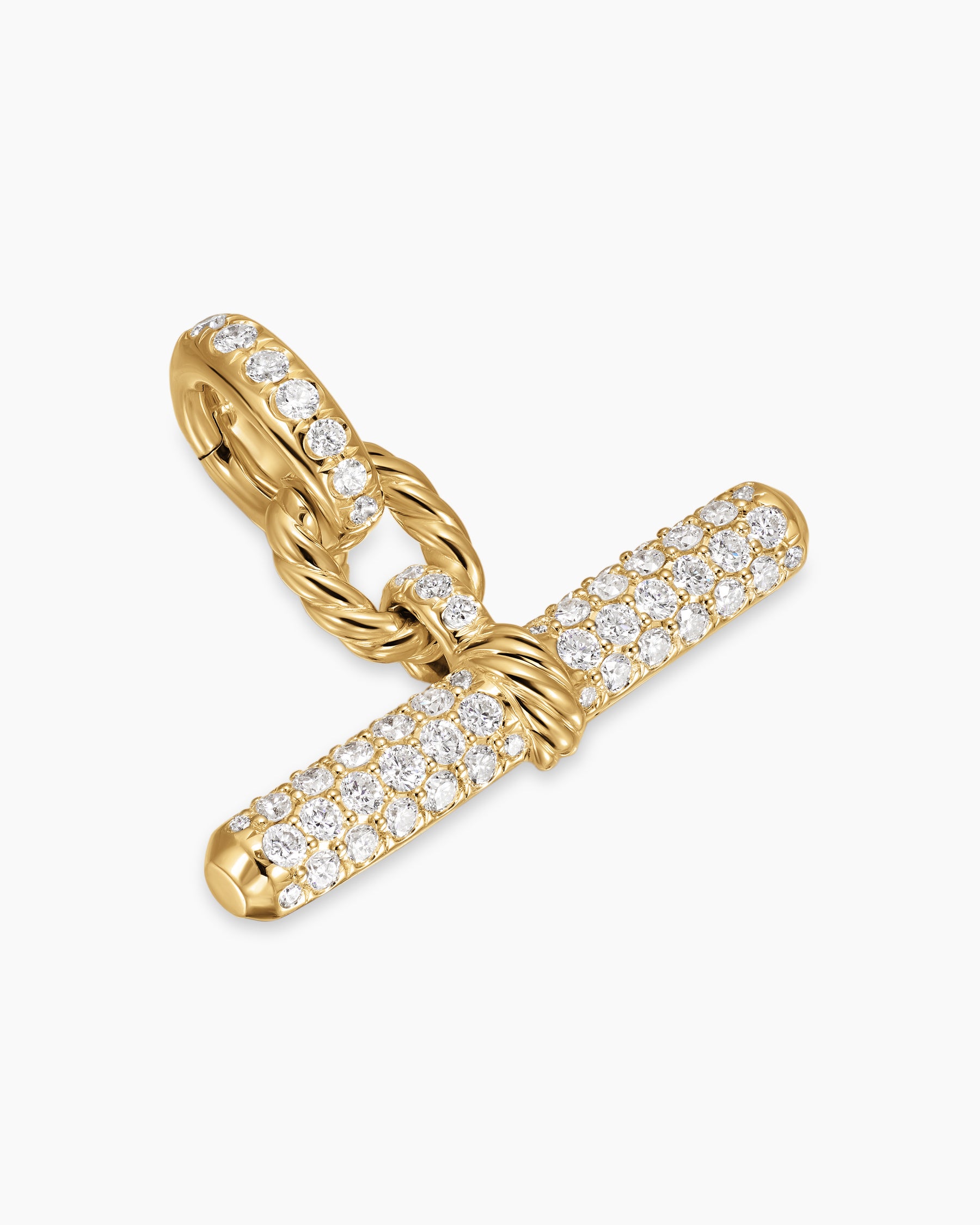 DY Madison Toggle Pendant in 18K Yellow Gold with Diamonds, 20.2mm - Image 3