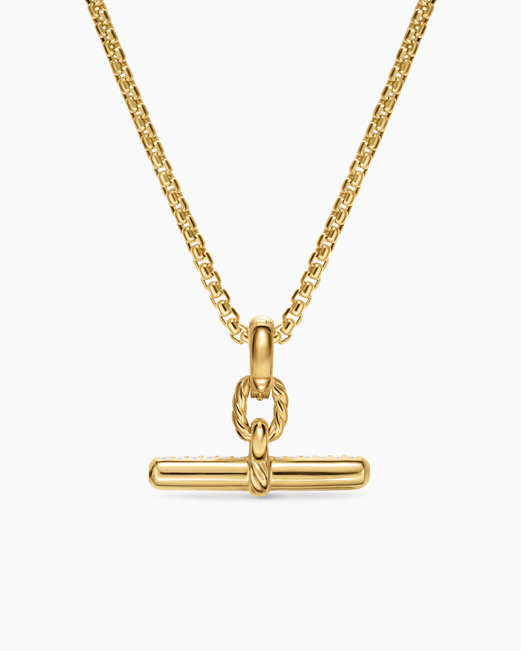 DY Madison Toggle Pendant in 18K Yellow Gold with Diamonds, 20.2mm - Image 4