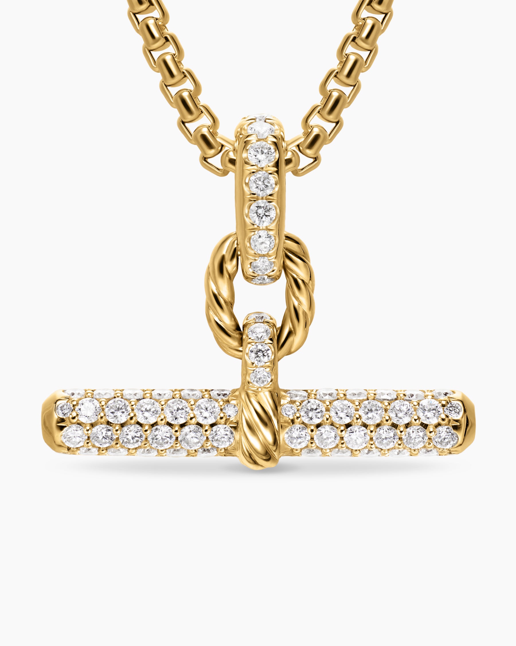 DY Madison Toggle Pendant in 18K Yellow Gold with Diamonds, 20.2mm - Image 5