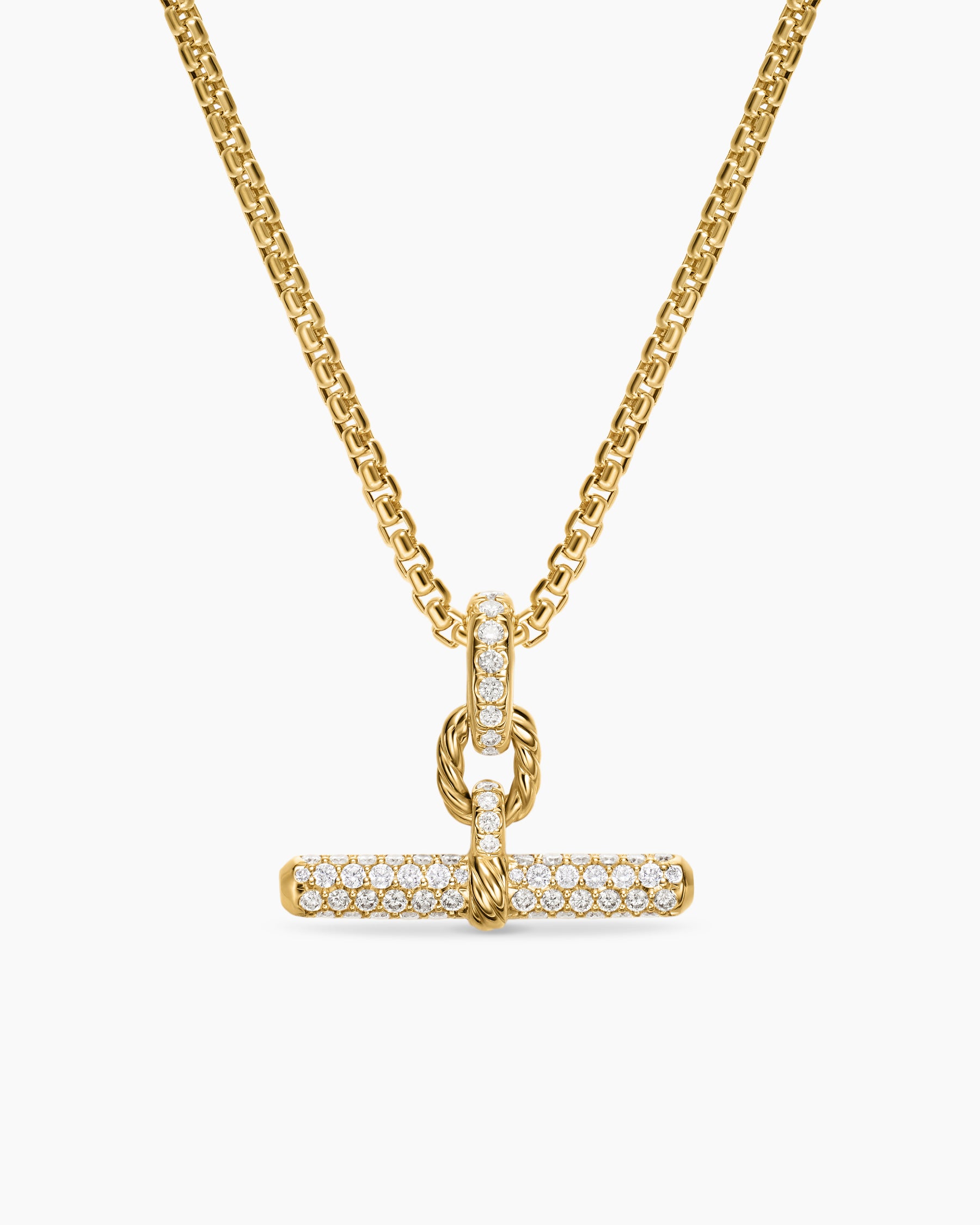 DY Madison Toggle Pendant in 18K Yellow Gold with Diamonds, 20.2mm