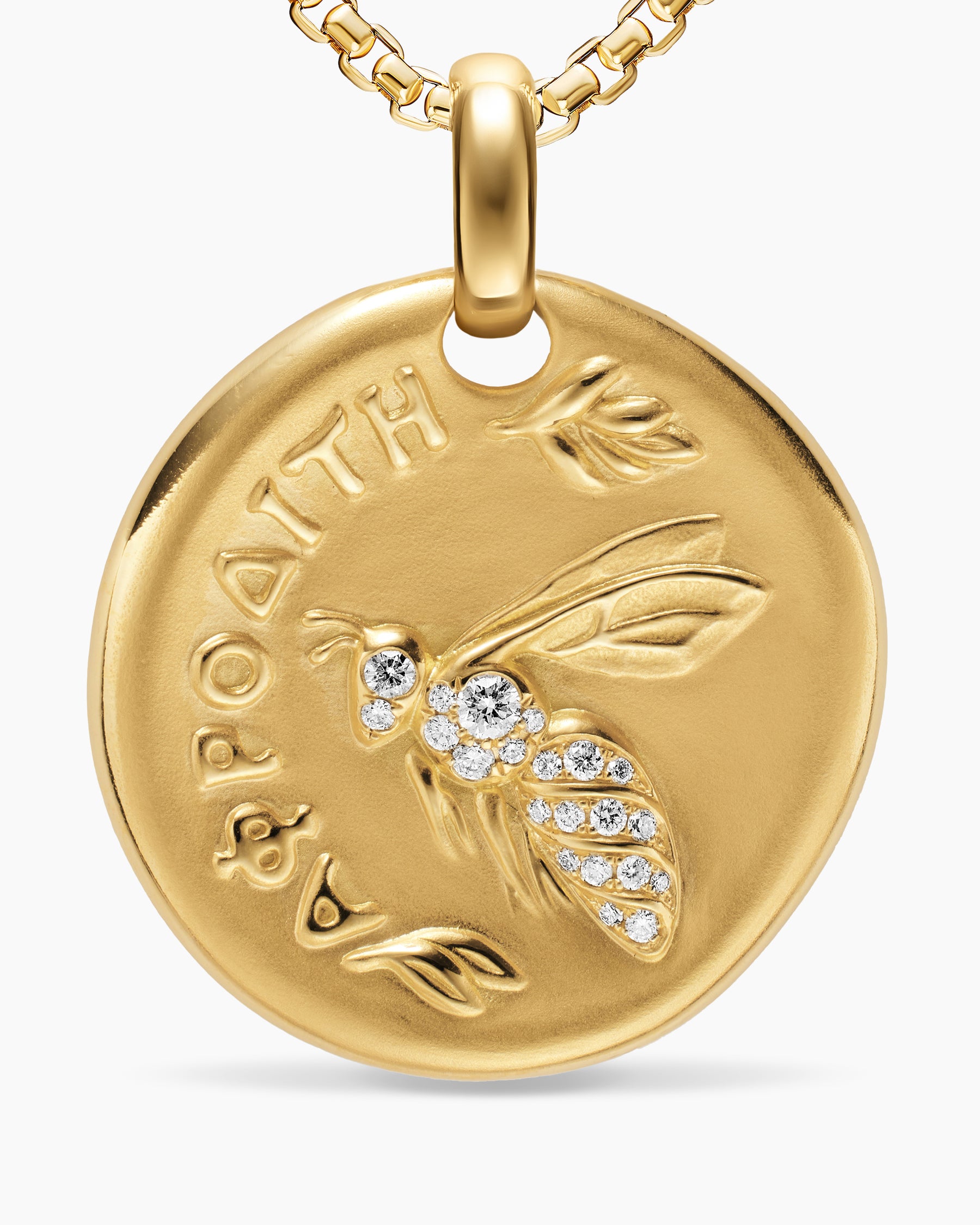 Aphrodite Medallion Amulet in 18K Yellow Gold with Diamonds, 28.3mm - Image 4