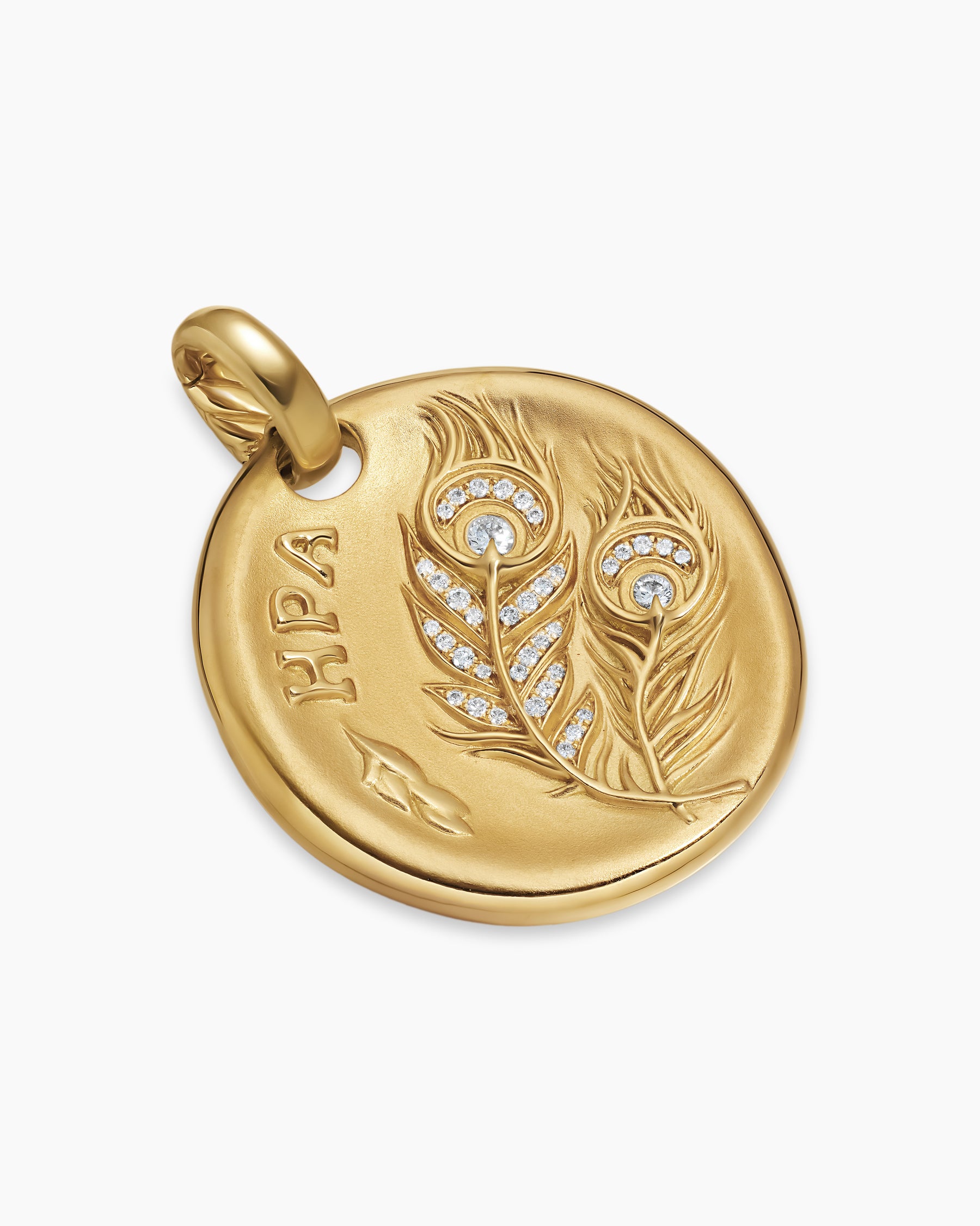 Alternative view of Hera Medallion Amulet in 18K Yellow Gold with Diamonds, 28.3mm