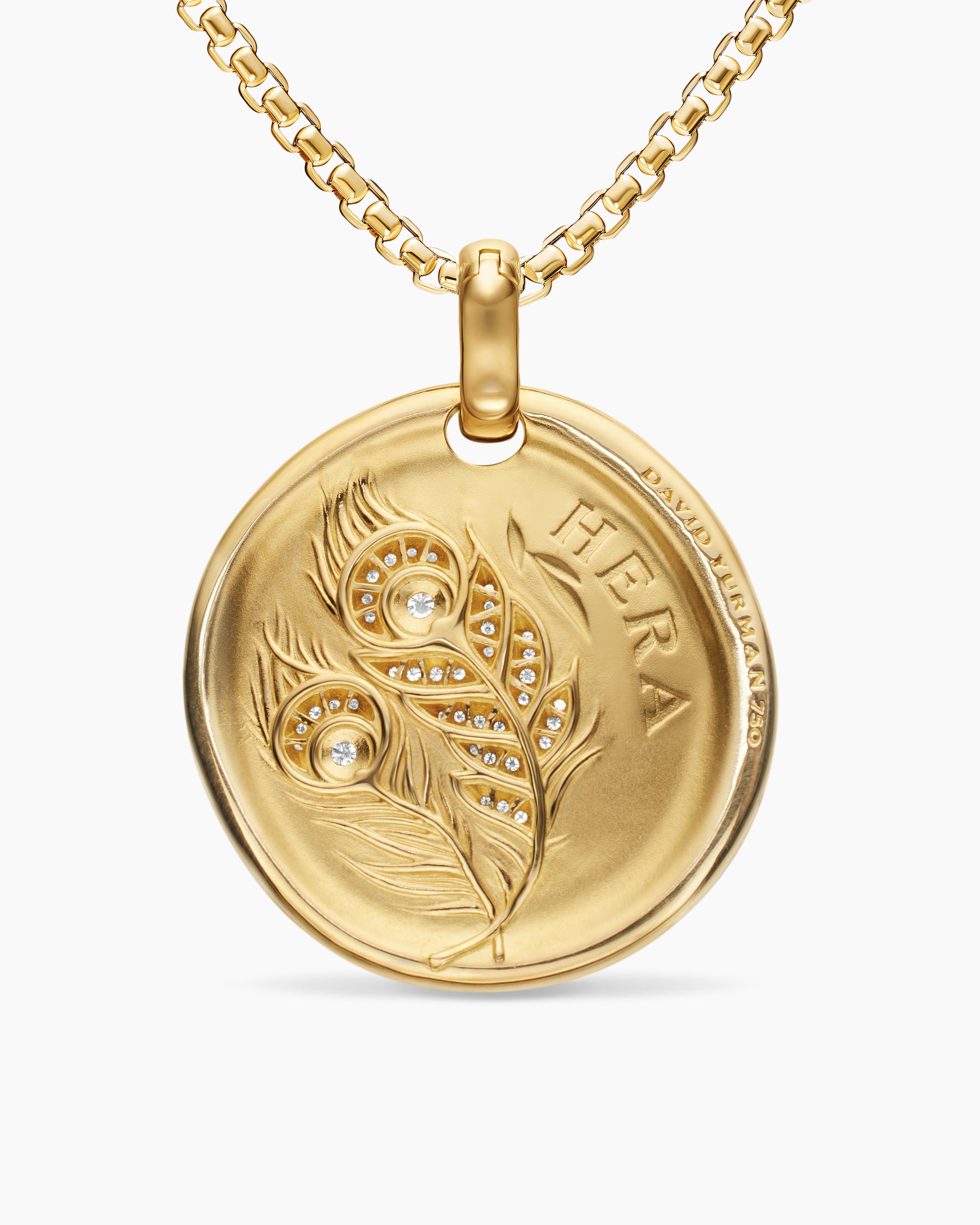Hera Medallion Amulet in 18K Yellow Gold with Diamonds, 28.3mm - Image 3