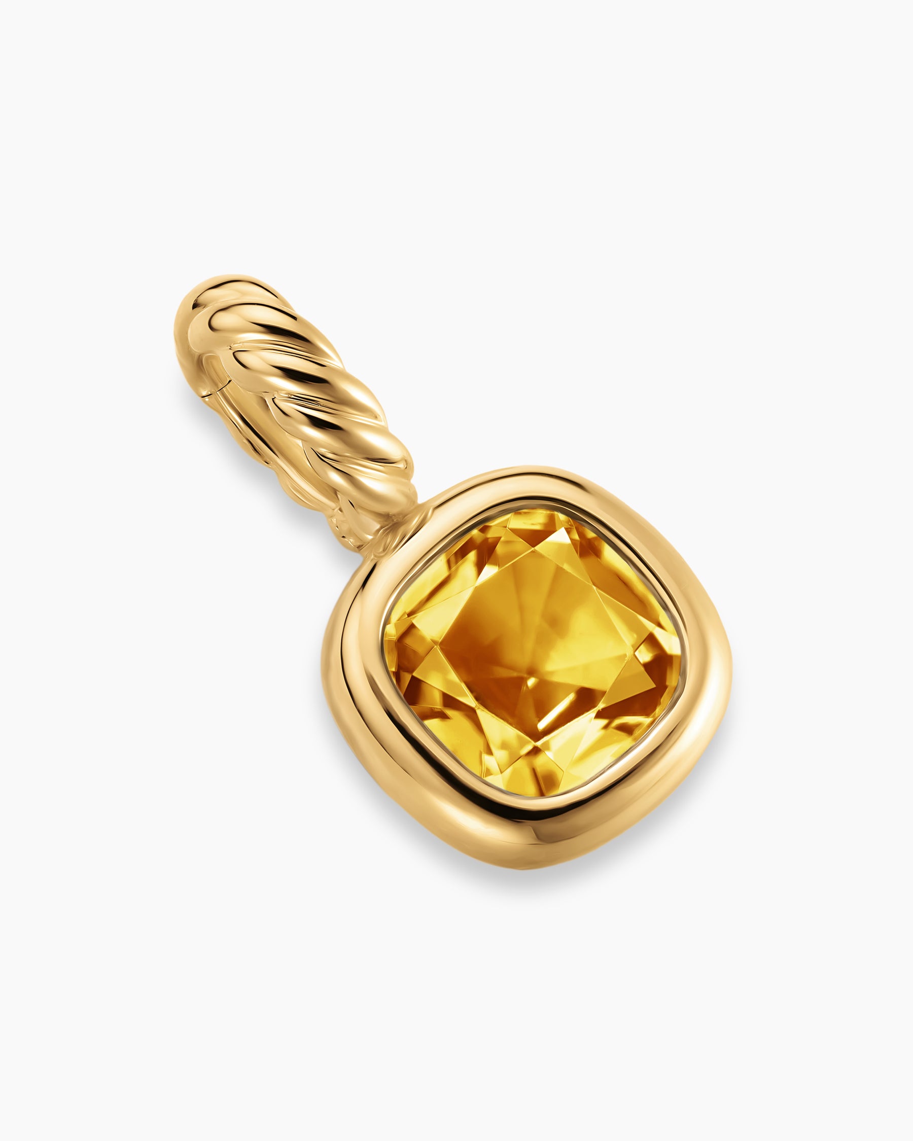 Mini Cushion Cut Amulet in 18K Yellow Gold with Citrine, 5.5mm - Image 3
