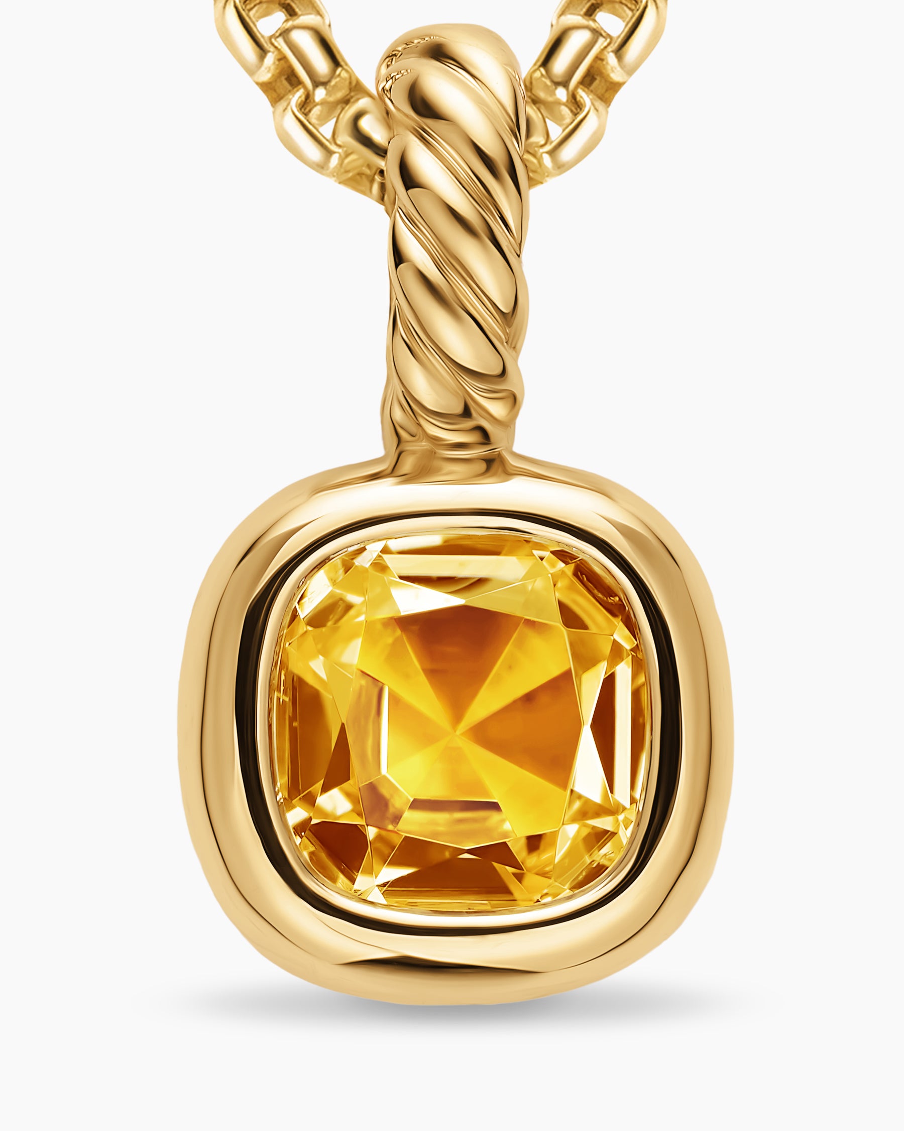 Mini Cushion Cut Amulet in 18K Yellow Gold with Citrine, 5.5mm - Image 5
