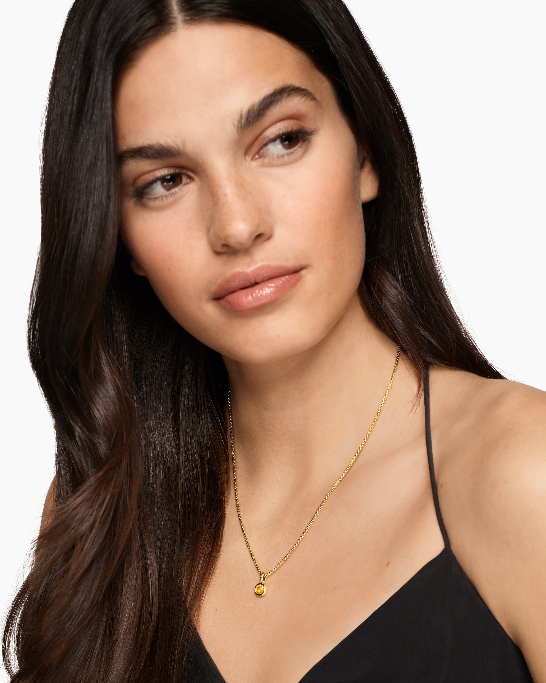 Alternative view of Mini Cushion Cut Amulet in 18K Yellow Gold with Citrine, 5.5mm