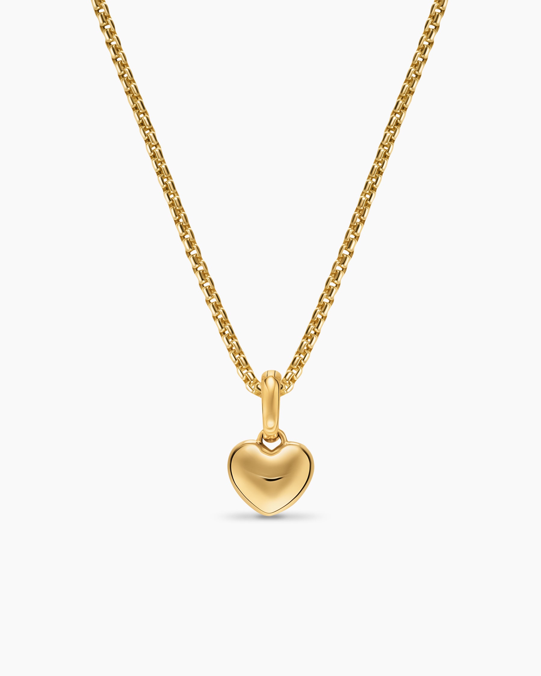 Petite Puffy Cable Heart Amulet in 18K Yellow Gold, 7.4mm - Image 3