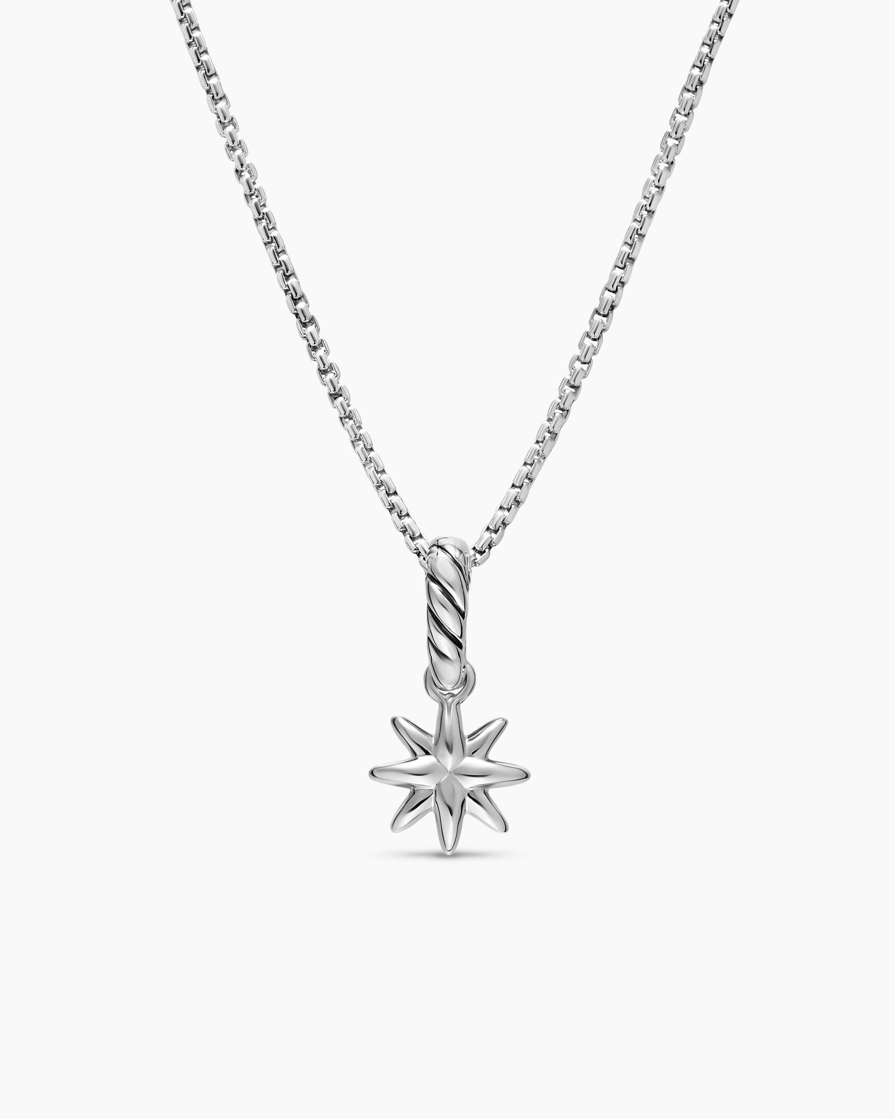 Petite Starburst Amulet in Sterling Silver with Full Pavé Diamonds, 10mm - Image 3