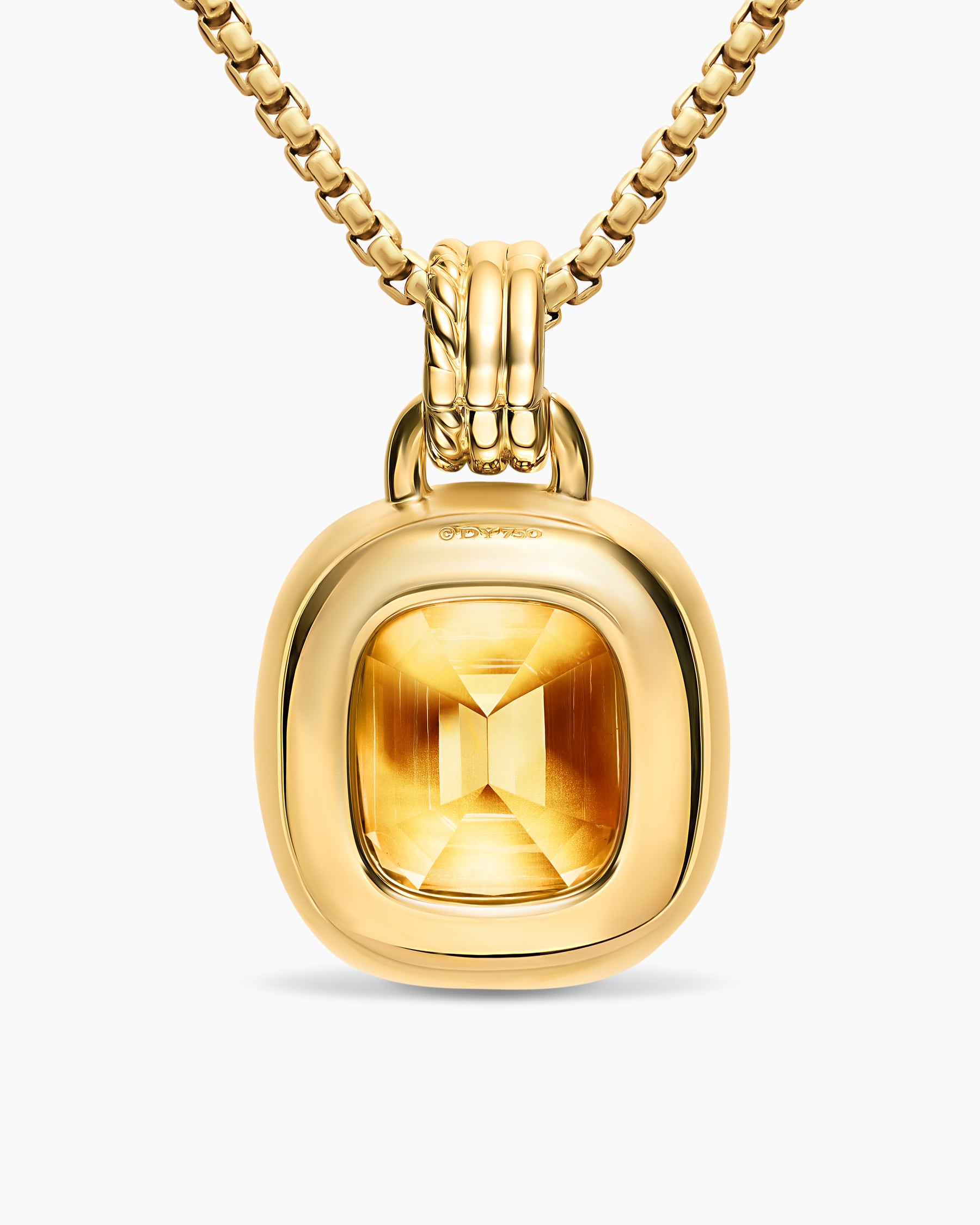 DY Mercer Color Amulet in 18K Yellow Gold with Citrine and Diamonds, 17mm - Image 3