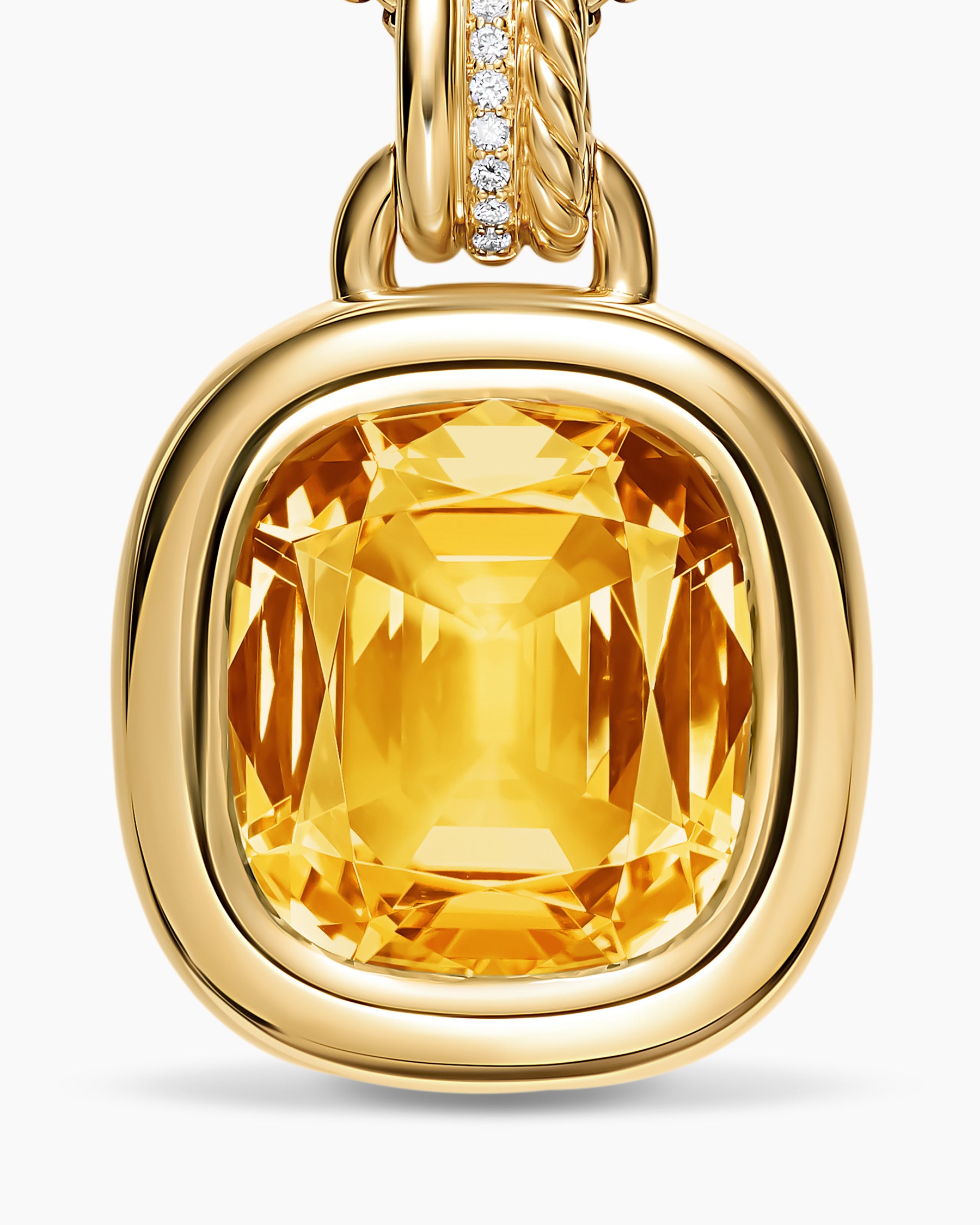 DY Mercer Color Amulet in 18K Yellow Gold with Citrine and Diamonds, 17mm - Image 4