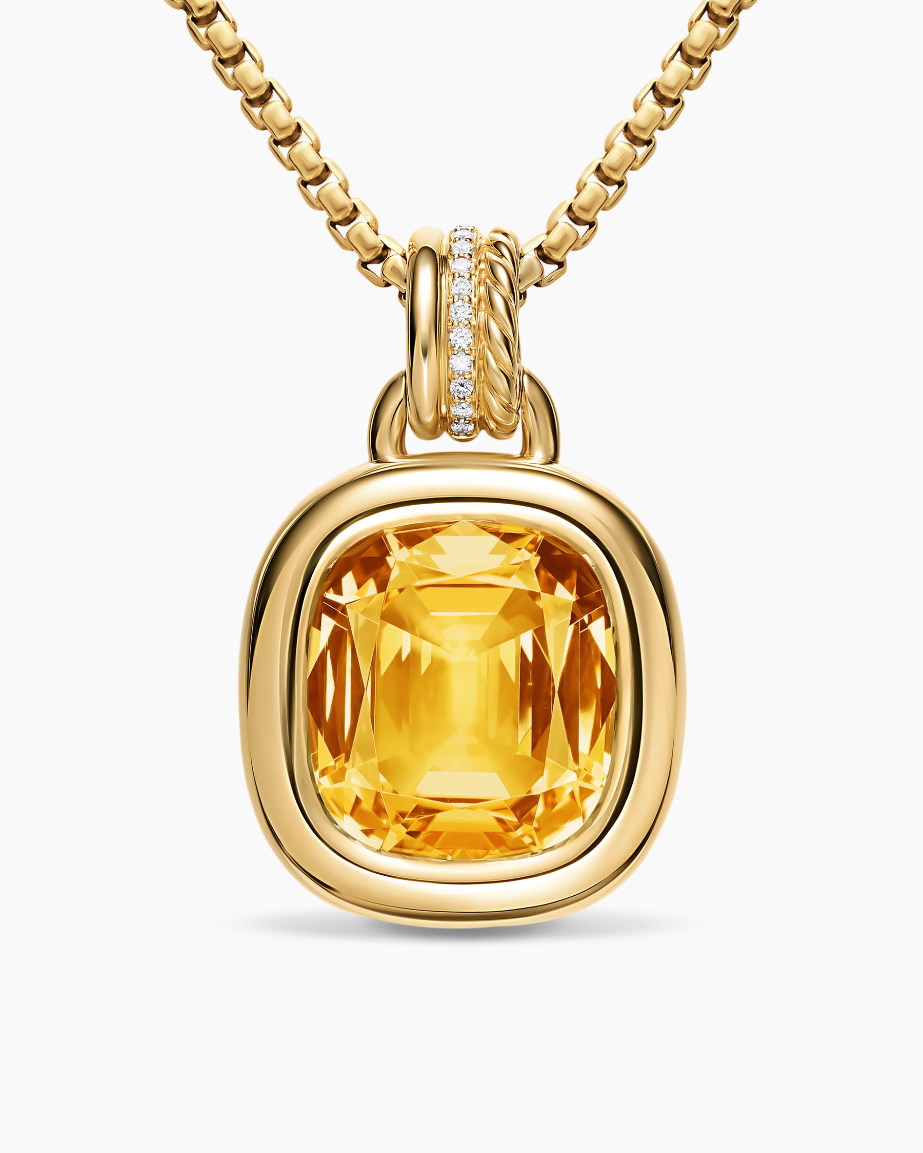 DY Mercer Color Amulet in 18K Yellow Gold with Citrine and Diamonds, 17mm
