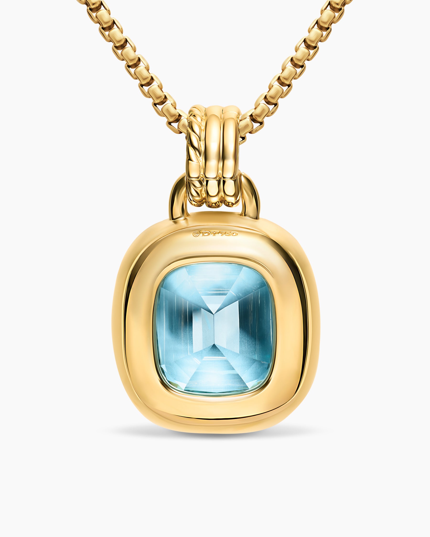 DY Mercer Color Amulet in 18K Yellow Gold with Sky Blue Topaz and Diamonds, 17mm - Image 3