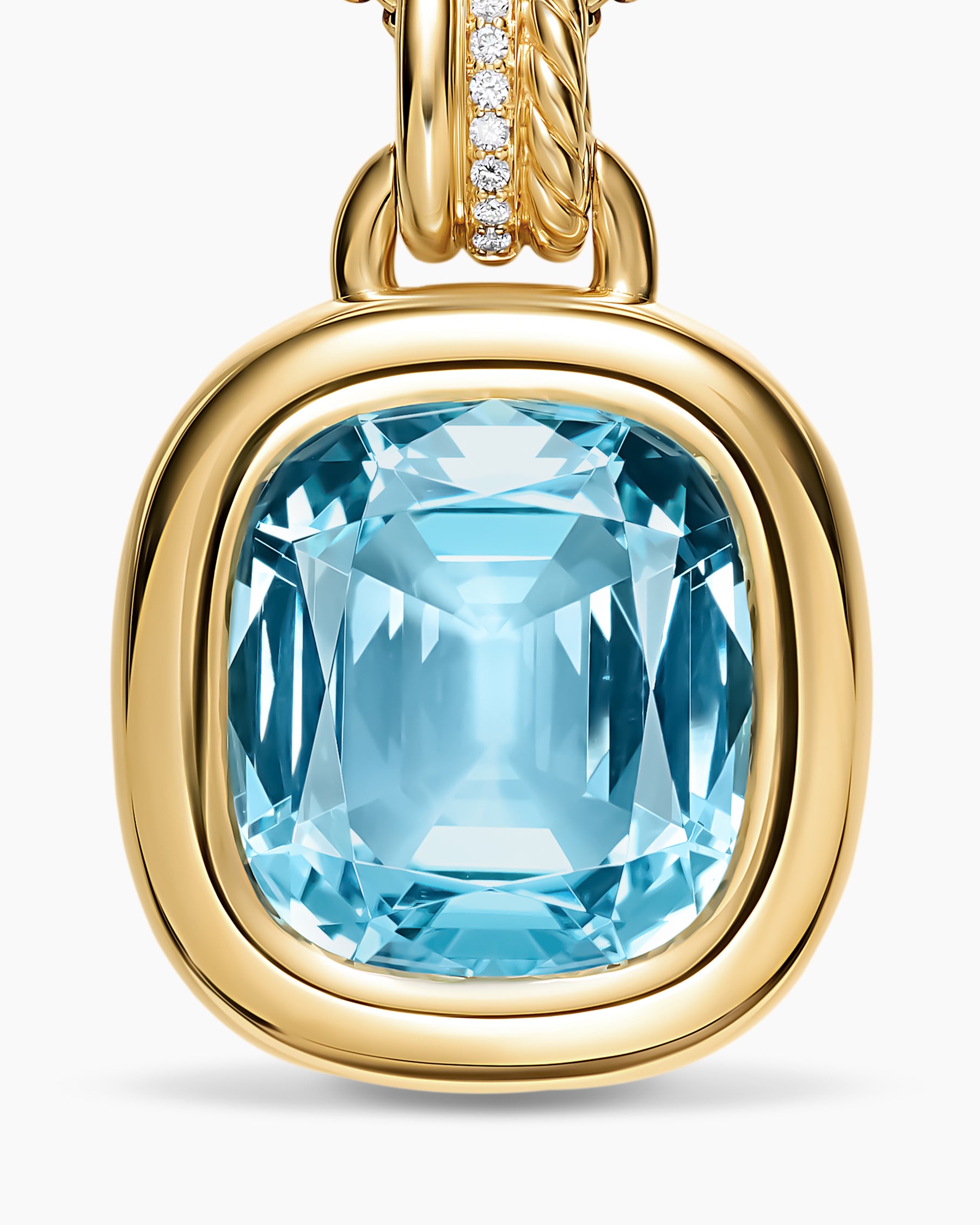 DY Mercer Color Amulet in 18K Yellow Gold with Sky Blue Topaz and Diamonds, 17mm - Image 4