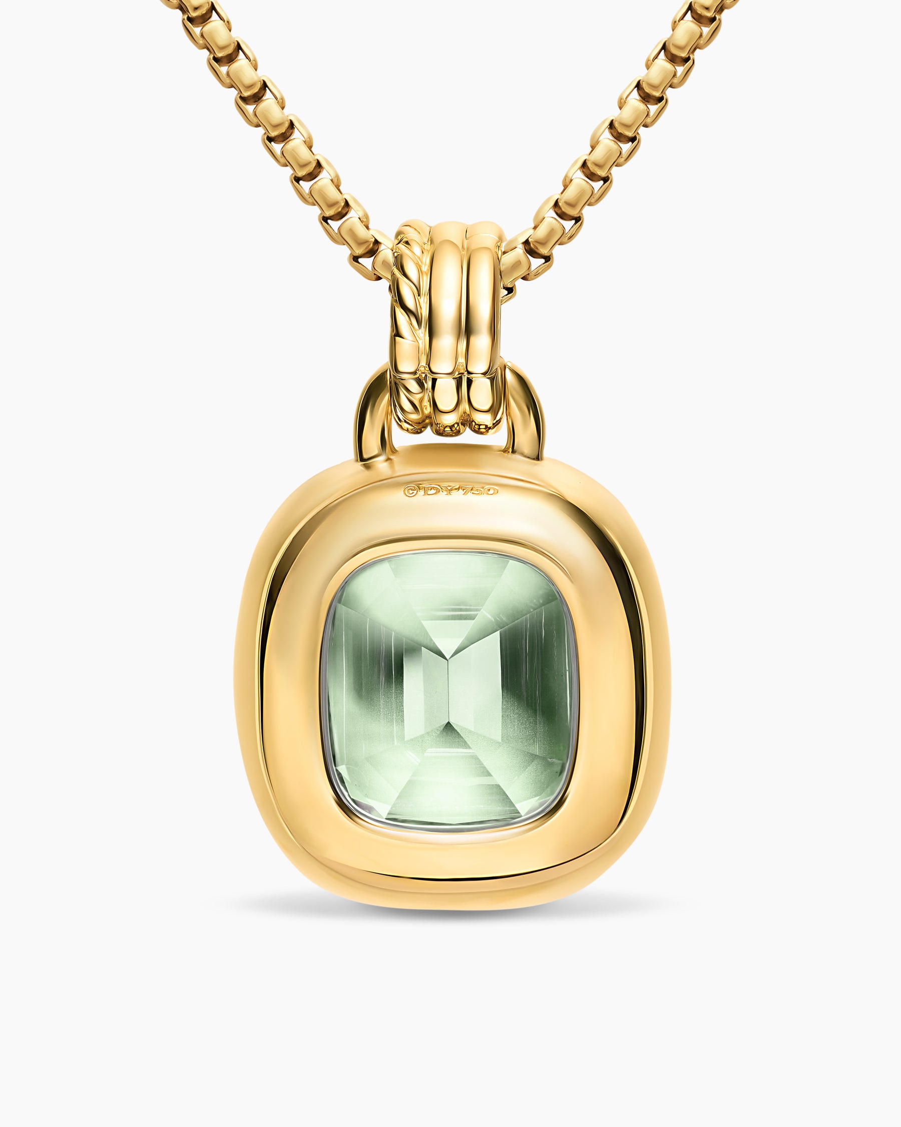 DY Mercer Color Amulet in 18K Yellow Gold with Prasiolite and Diamonds, 17mm - Image 3
