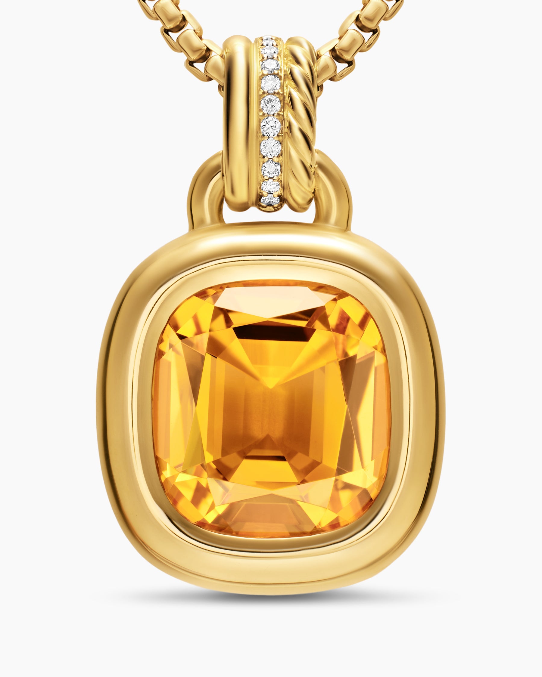 DY Mercer Color Amulet in 18K Yellow Gold with Citrine and Diamonds, 13mm - Image 4