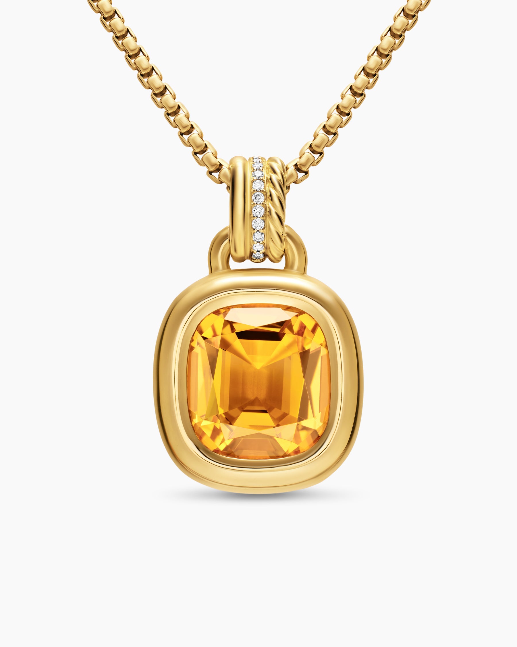 DY Mercer Color Amulet in 18K Yellow Gold with Citrine and Diamonds, 13mm