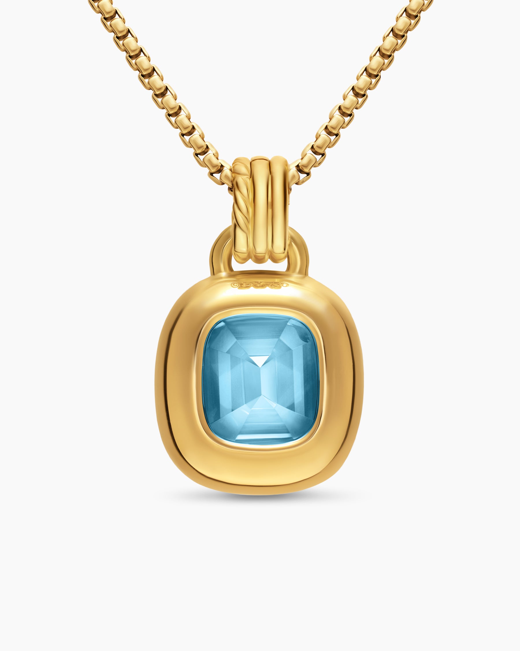 DY Mercer Color Amulet in 18K Yellow Gold with Sky Blue Topaz and Diamonds, 13mm - Image 3