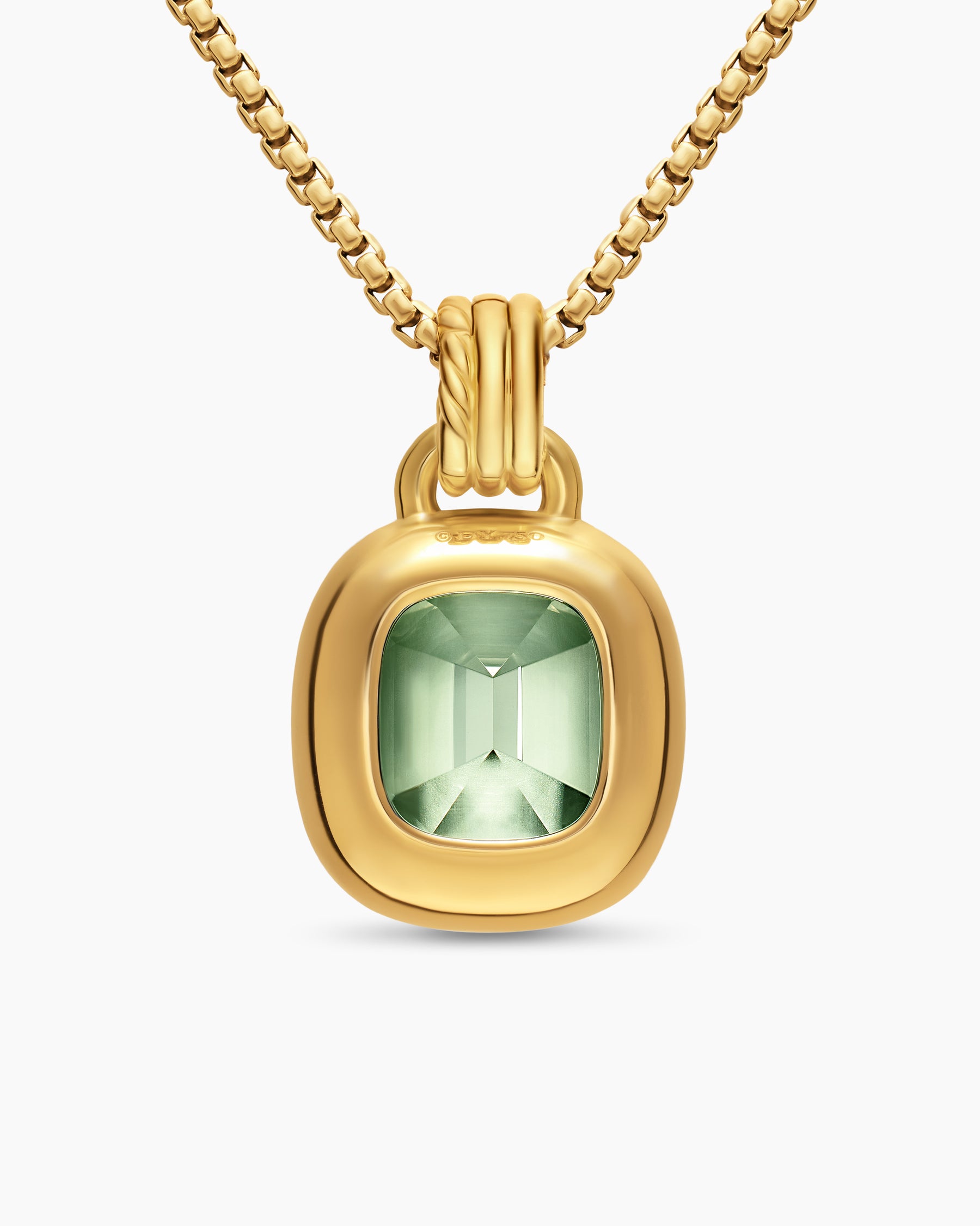 DY Mercer Color Amulet in 18K Yellow Gold with Prasiolite and Diamonds, 13mm - Image 3