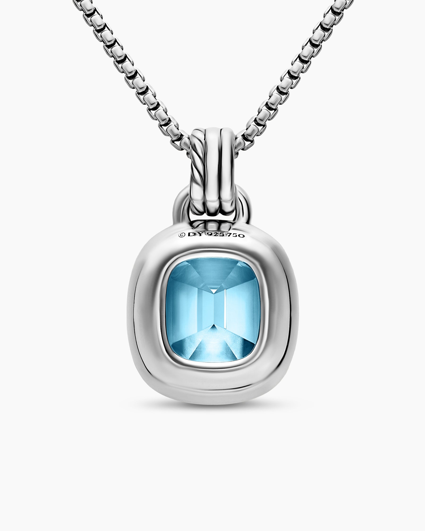DY Mercer Color Amulet in Sterling Silver with 18K Yellow Gold, Sky Blue Topaz and Diamonds, 13mm - Image 3