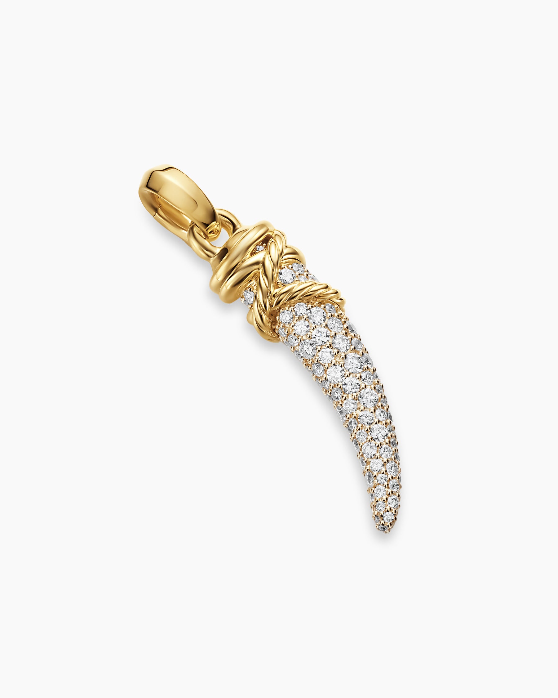 Alternative view of Pavé Tusk Amulet in 18K Yellow Gold with Diamonds, 28.8mm