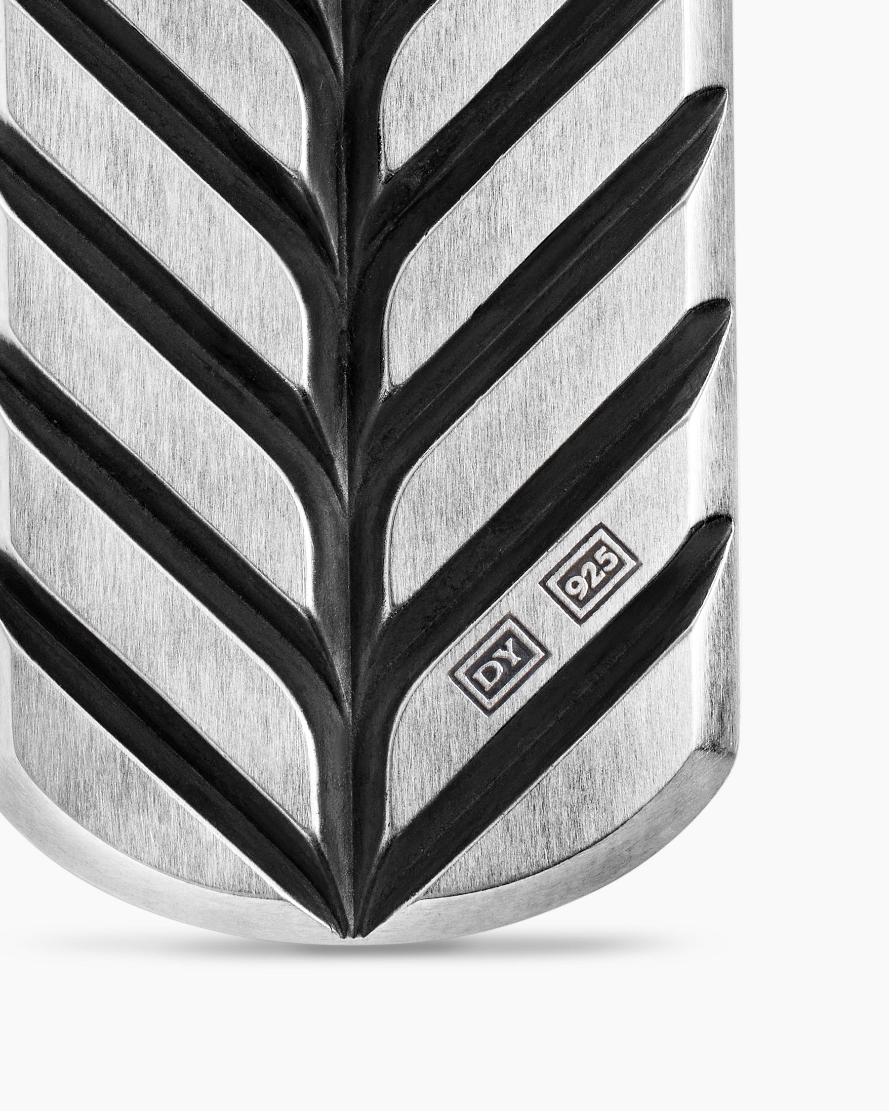 Chevron Tag in Sterling Silver with Black Onyx, 42mm - Image 6