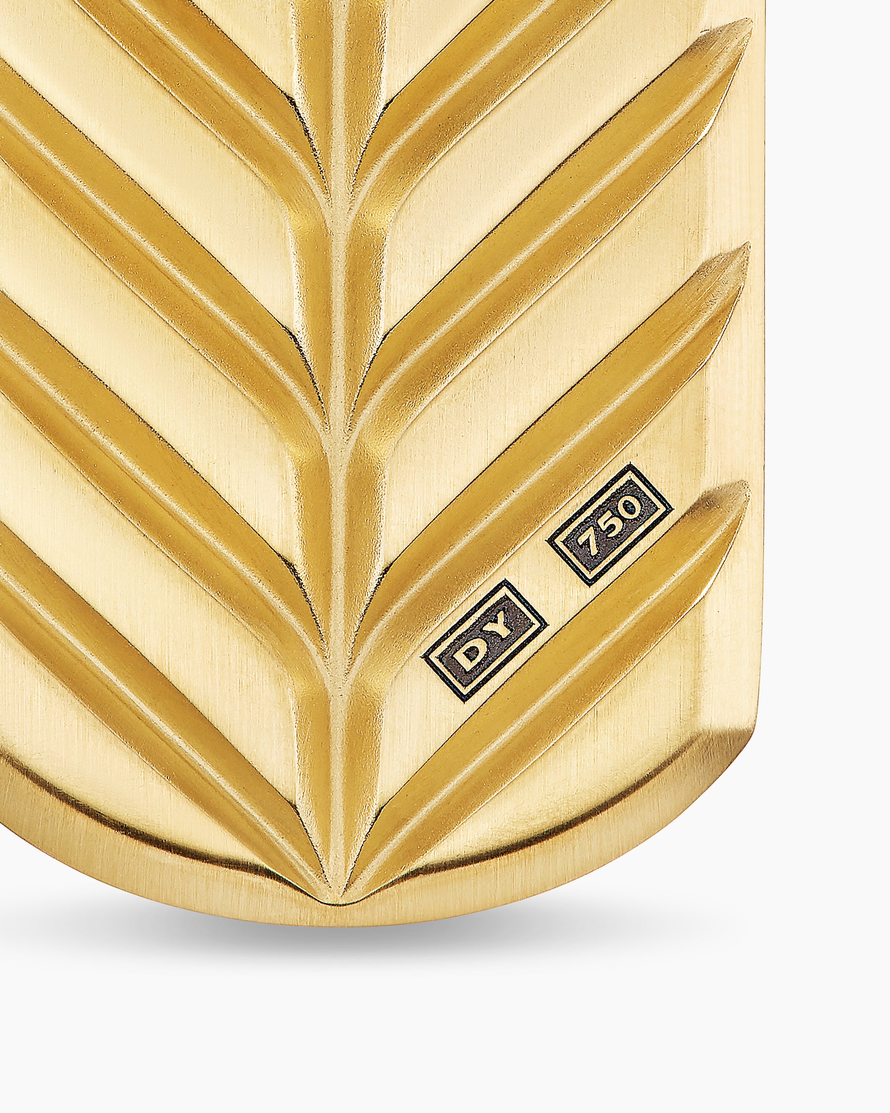 Chevron Tag in 18K Yellow Gold with Black Diamonds, 35mm - Image 6
