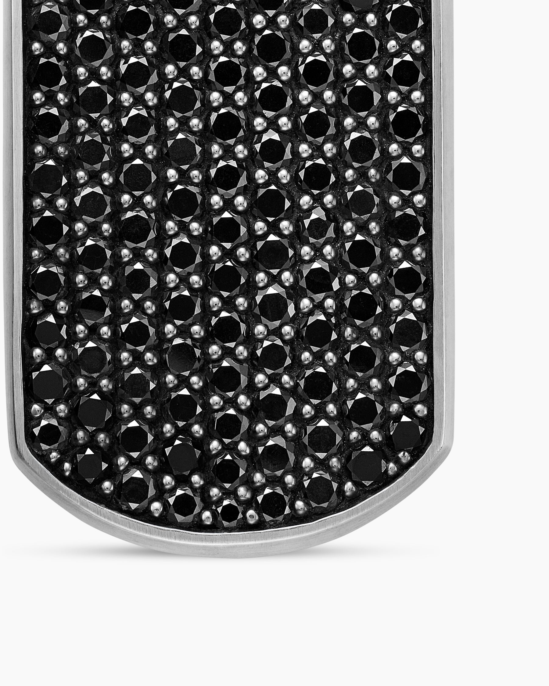 Chevron Tag in Sterling Silver with Black Diamonds, 35mm - Image 5