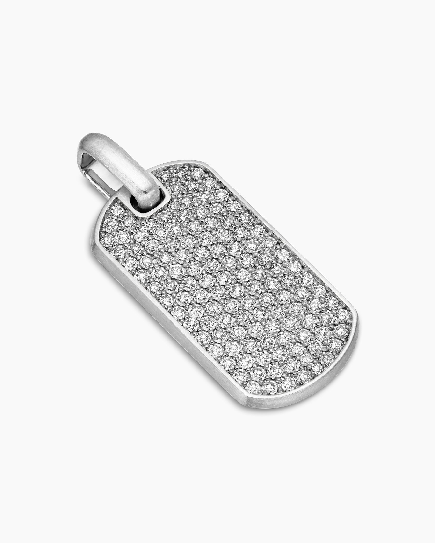Chevron Tag in Sterling Silver with Diamonds, 35mm - Image 3