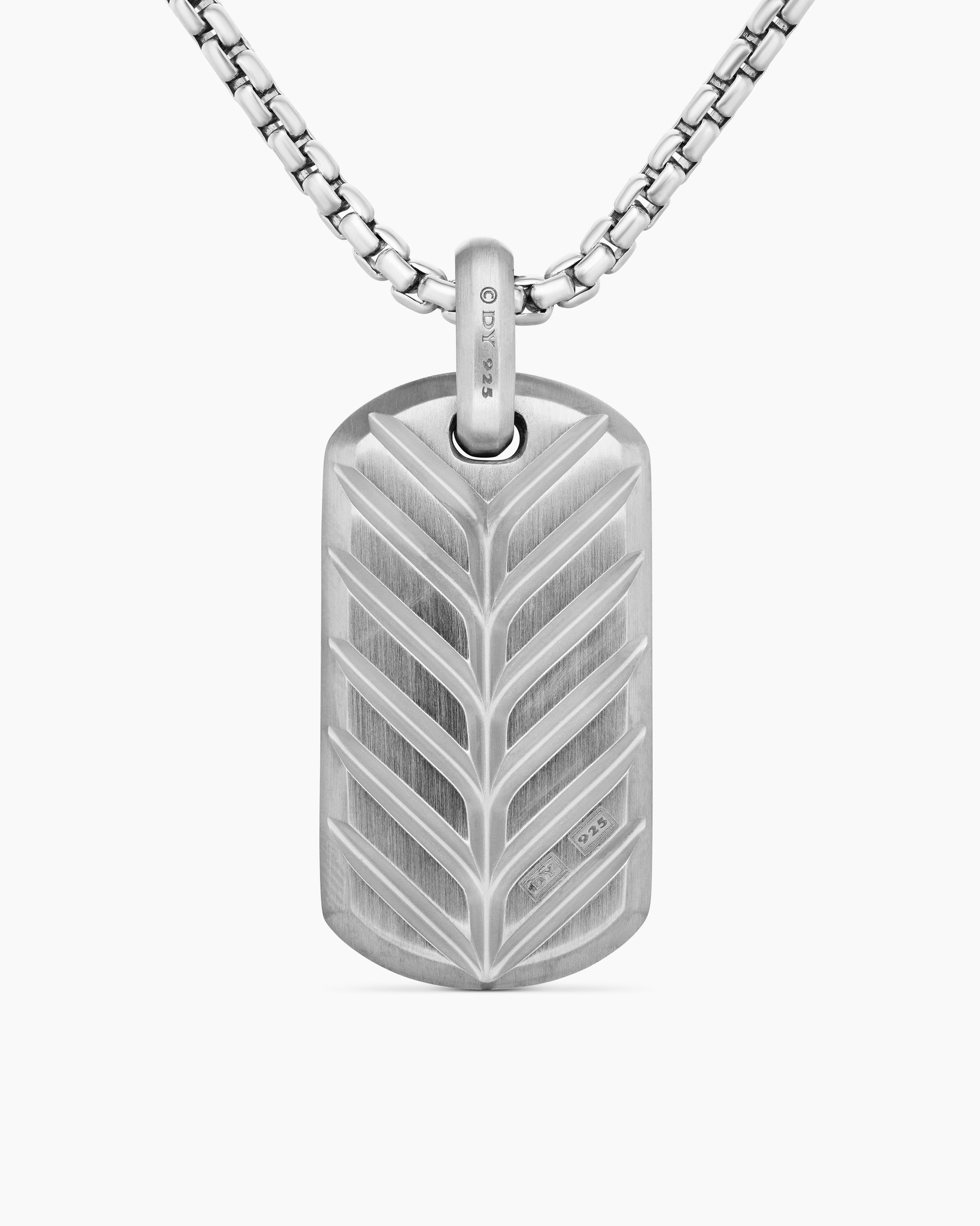 Chevron Tag in Sterling Silver with Black Onyx, 35mm - Image 4