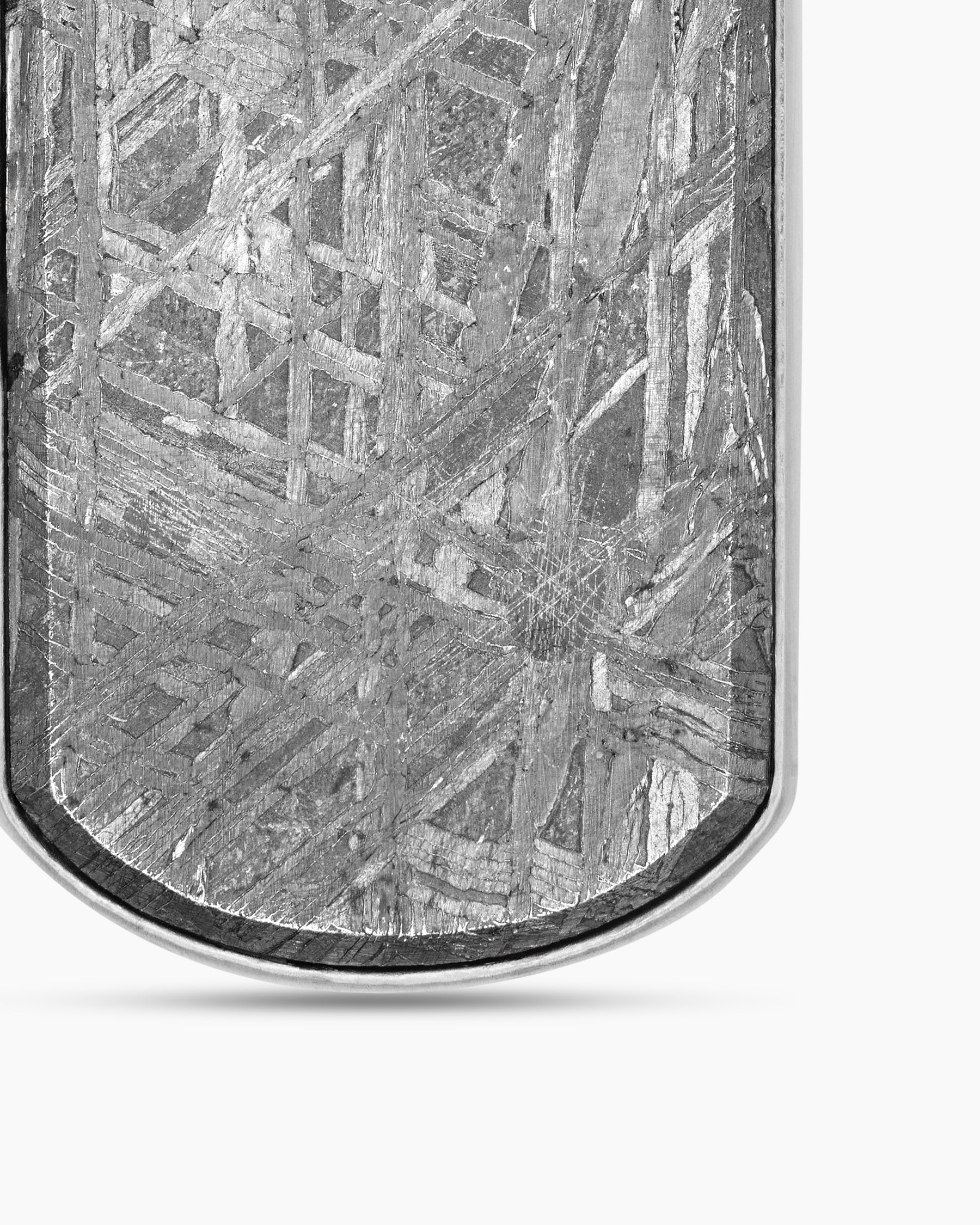 Chevron Tag in Sterling Silver with Meteorite, 35mm - Image 5