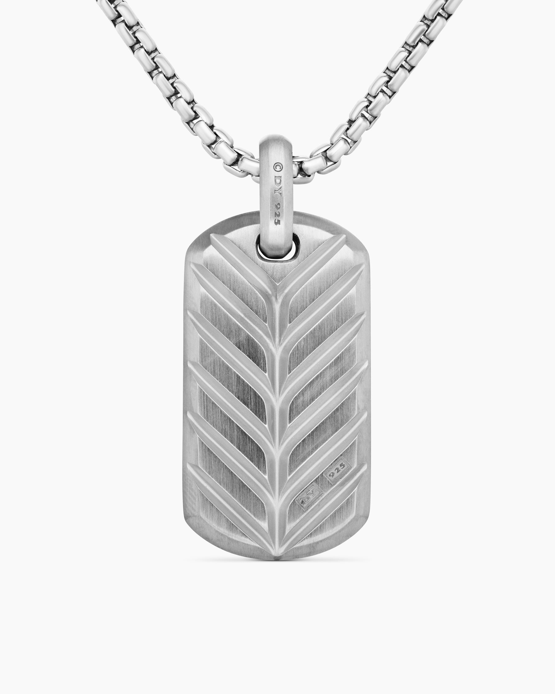 Chevron Tag in Sterling Silver with Malachite, 35mm - Image 4