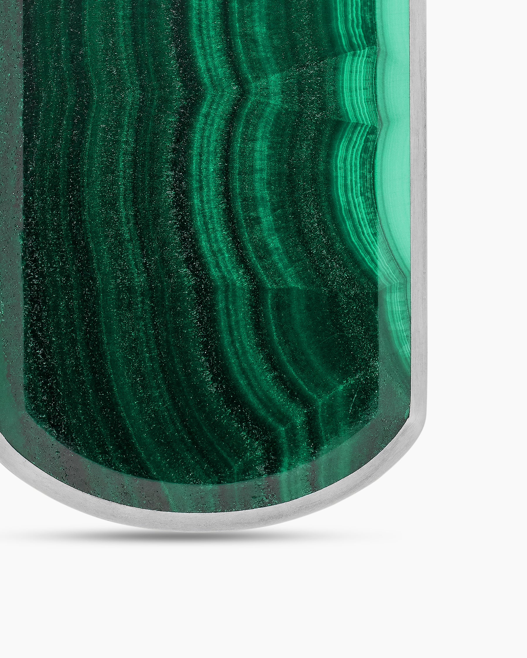 Chevron Tag in Sterling Silver with Malachite, 35mm - Image 5