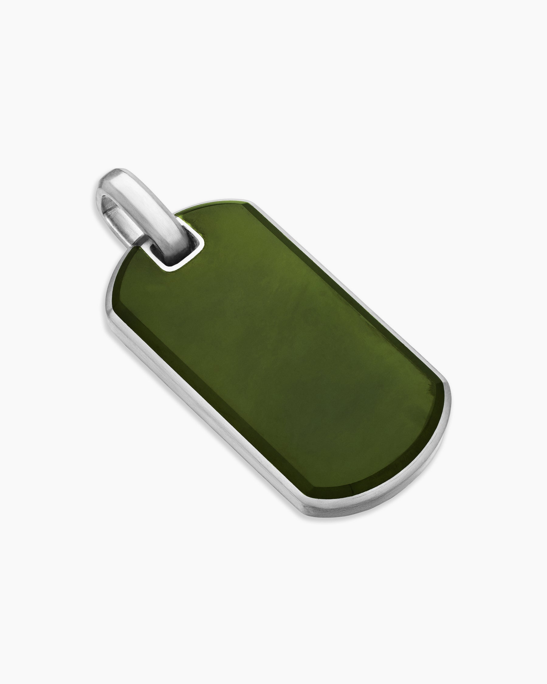 Chevron Tag in Sterling Silver with Nephrite Jade, 35mm - Image 3