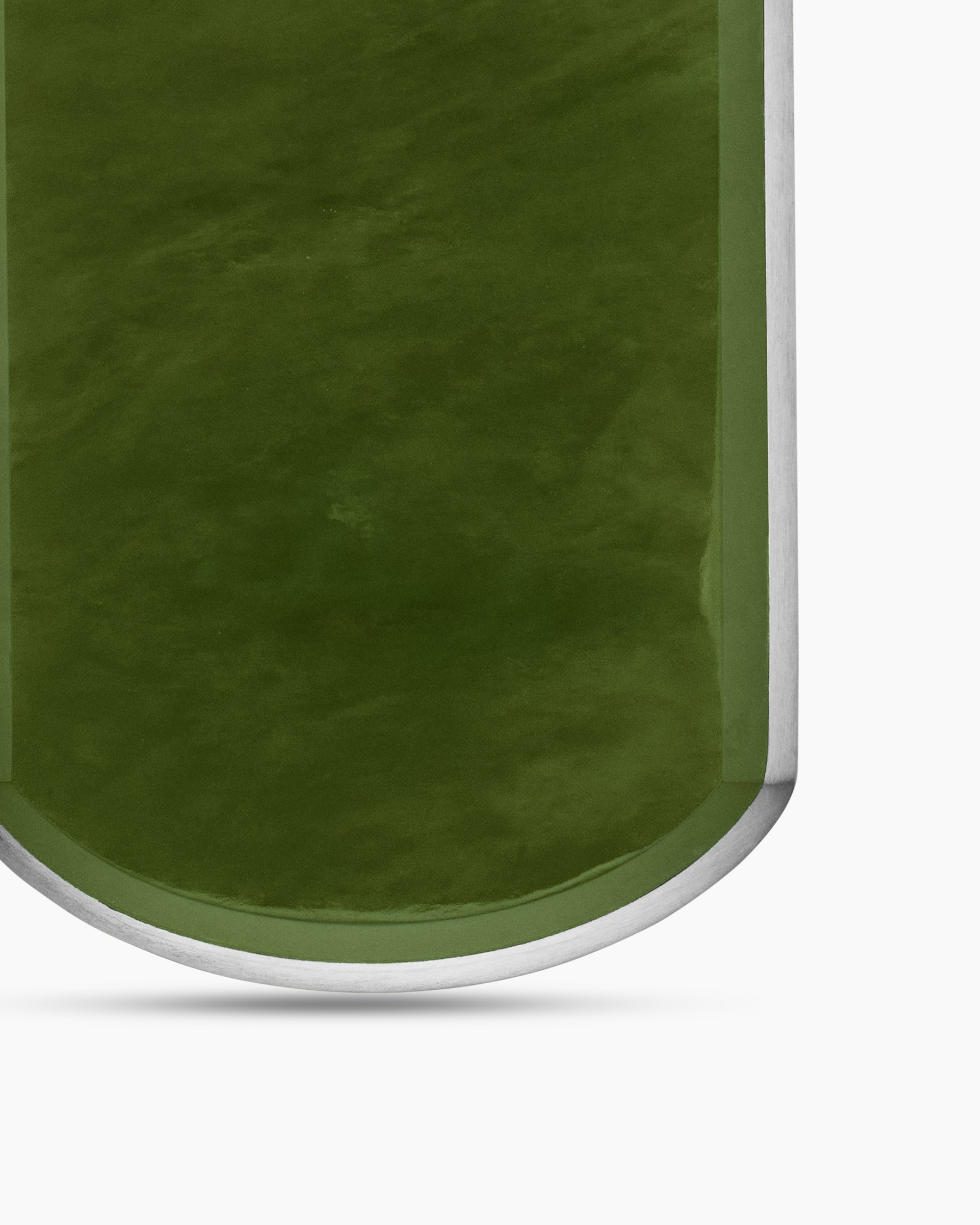 Chevron Tag in Sterling Silver with Nephrite Jade, 35mm - Image 5