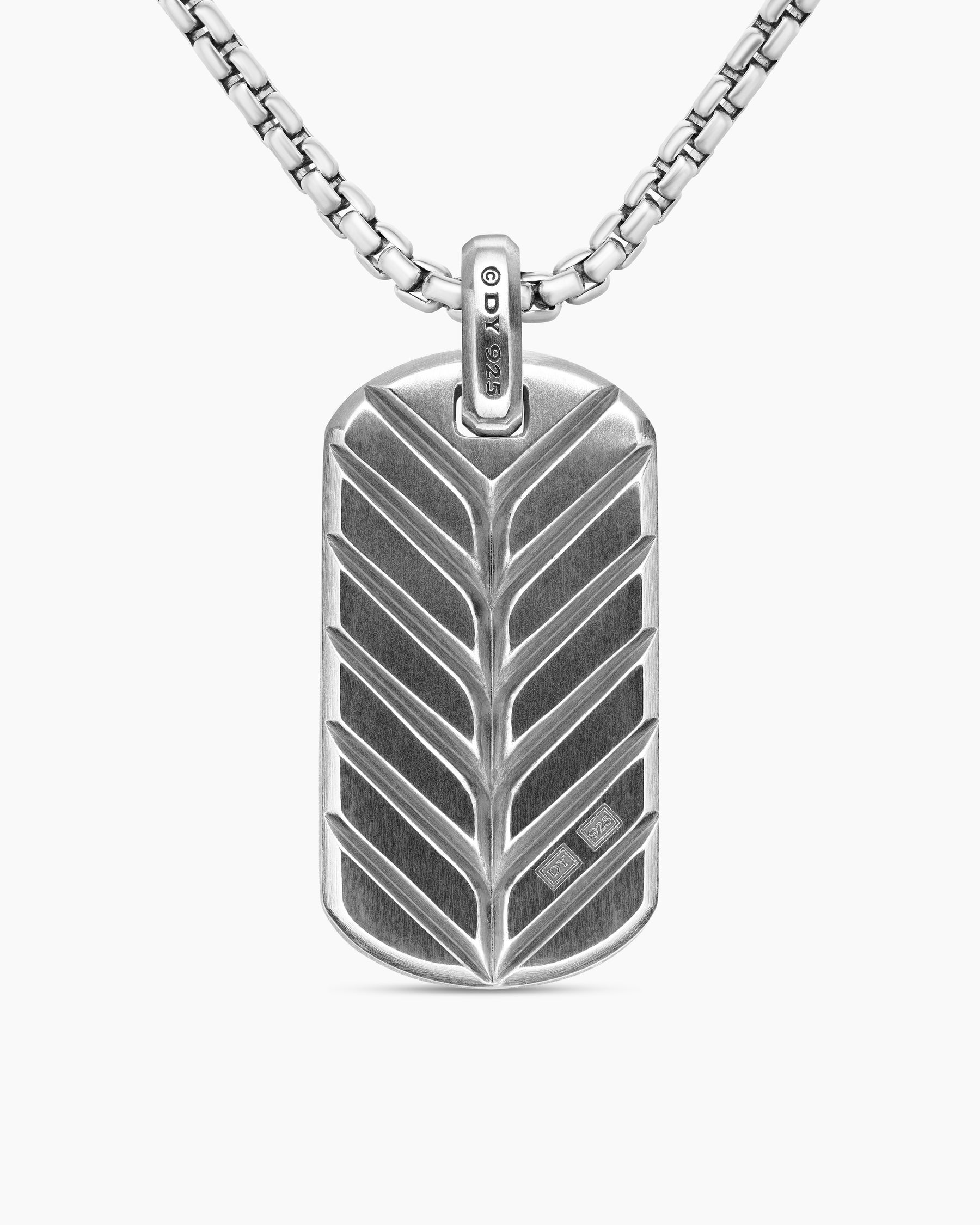Chevron Tag in Sterling Silver with Pietersite, 35mm - Image 4